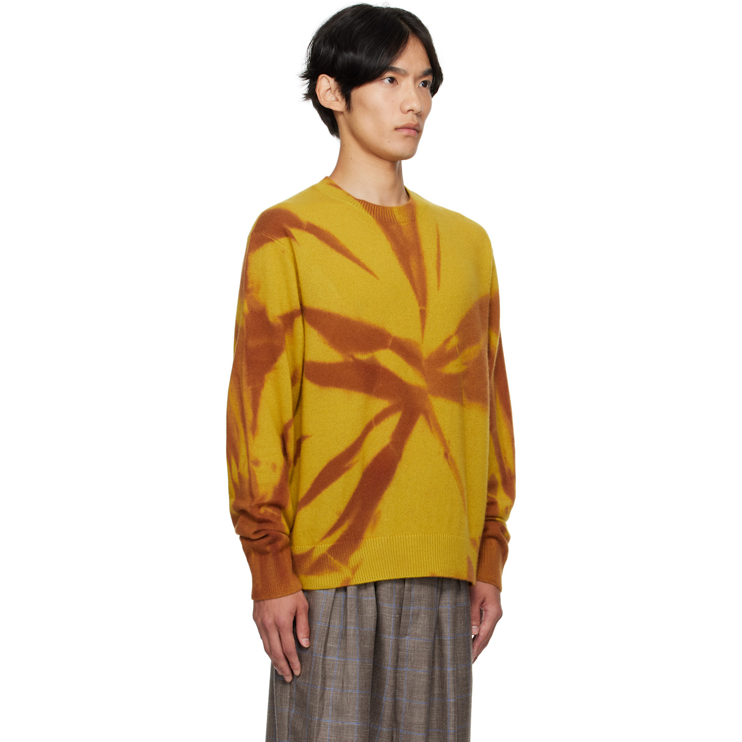  The Elder Statesman Yellow Mythic Tranquility Crew Sweater 