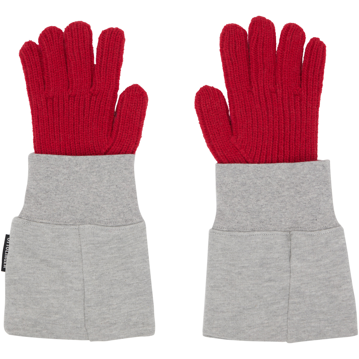  Ottolinger Red & Gray Deconstructed Sleeve Glove 