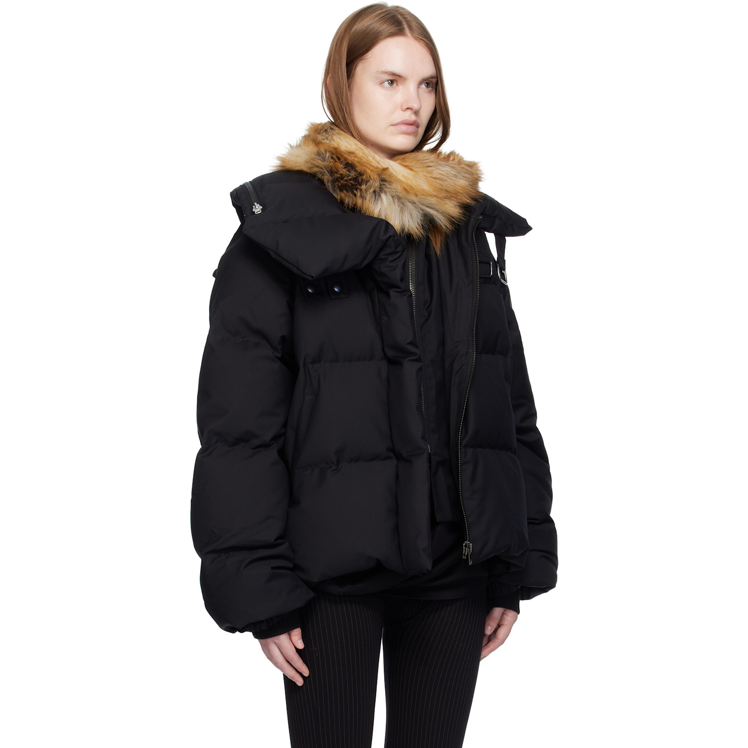  Ottolinger Black Deconstructed Double Zip Down Jacket 