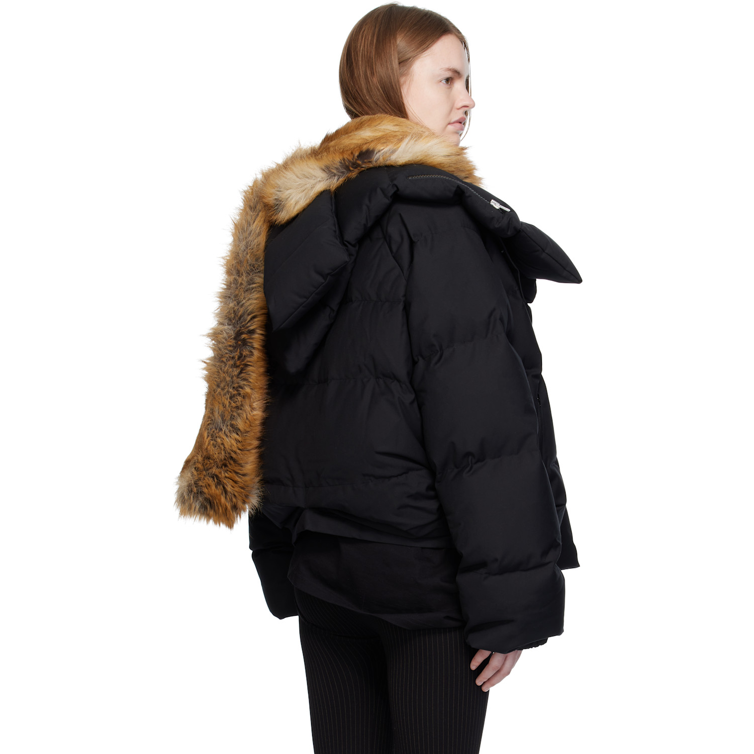  Ottolinger Black Deconstructed Double Zip Down Jacket 