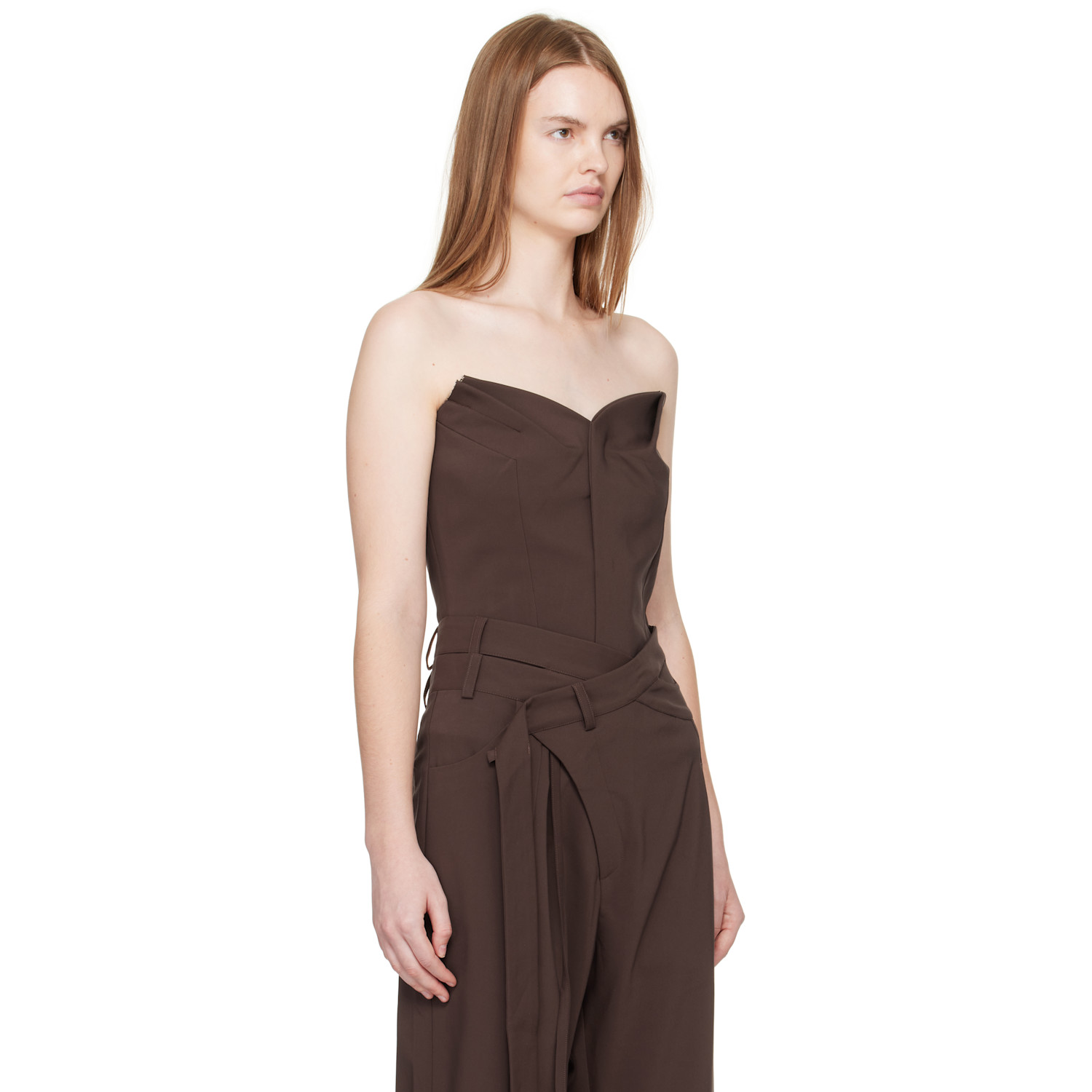  Ottolinger Brown Suiting Bustier Top 