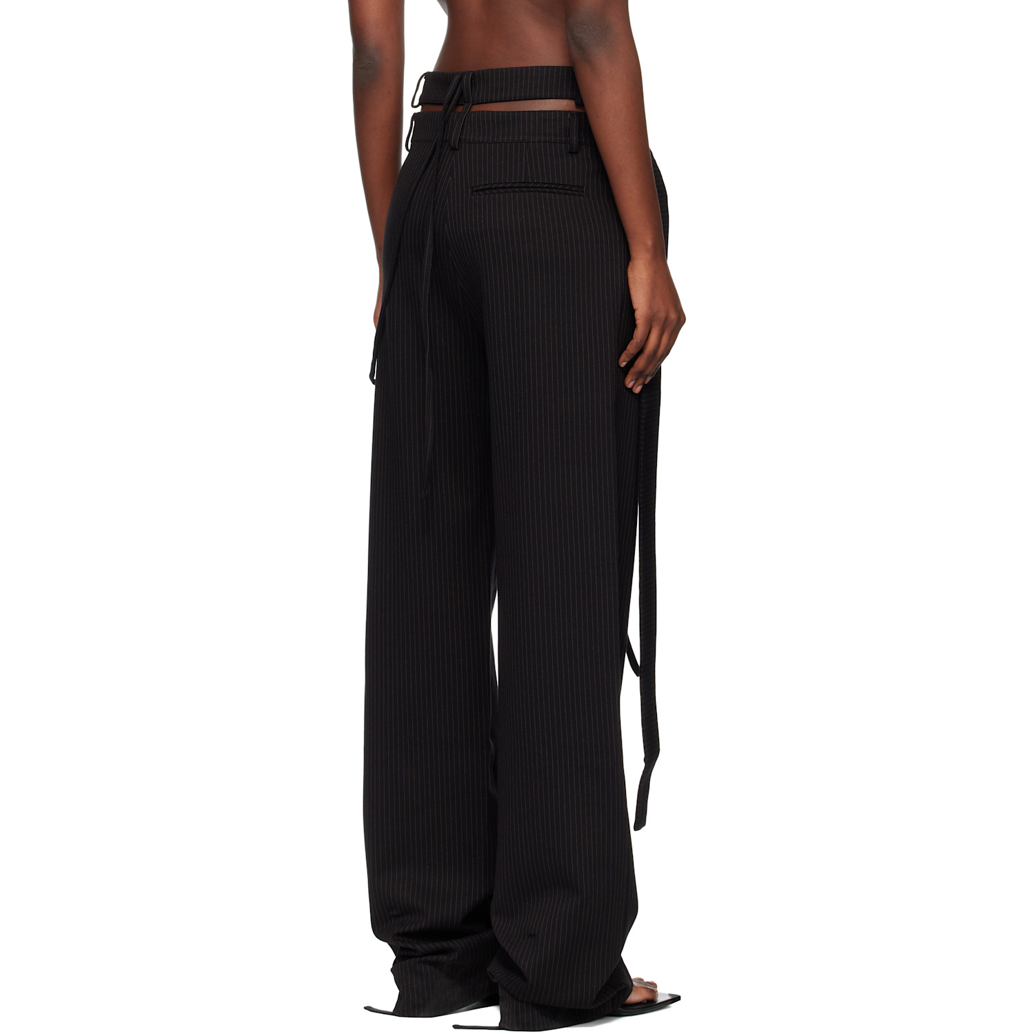  Ottolinger Black & Tan Signature Wrap Suit Trousers 
