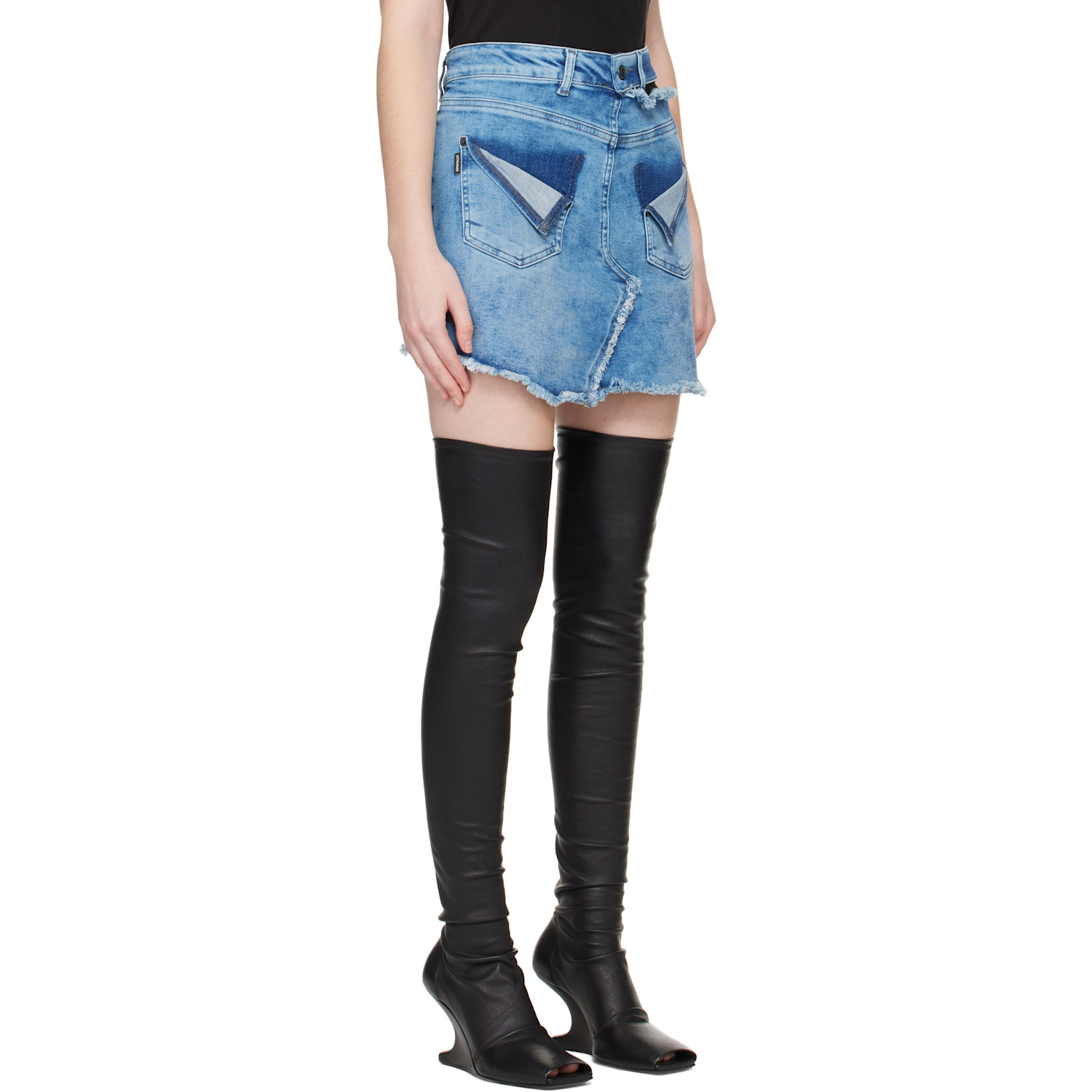  Ottolinger Blue Reversed Denim Miniskirt 
