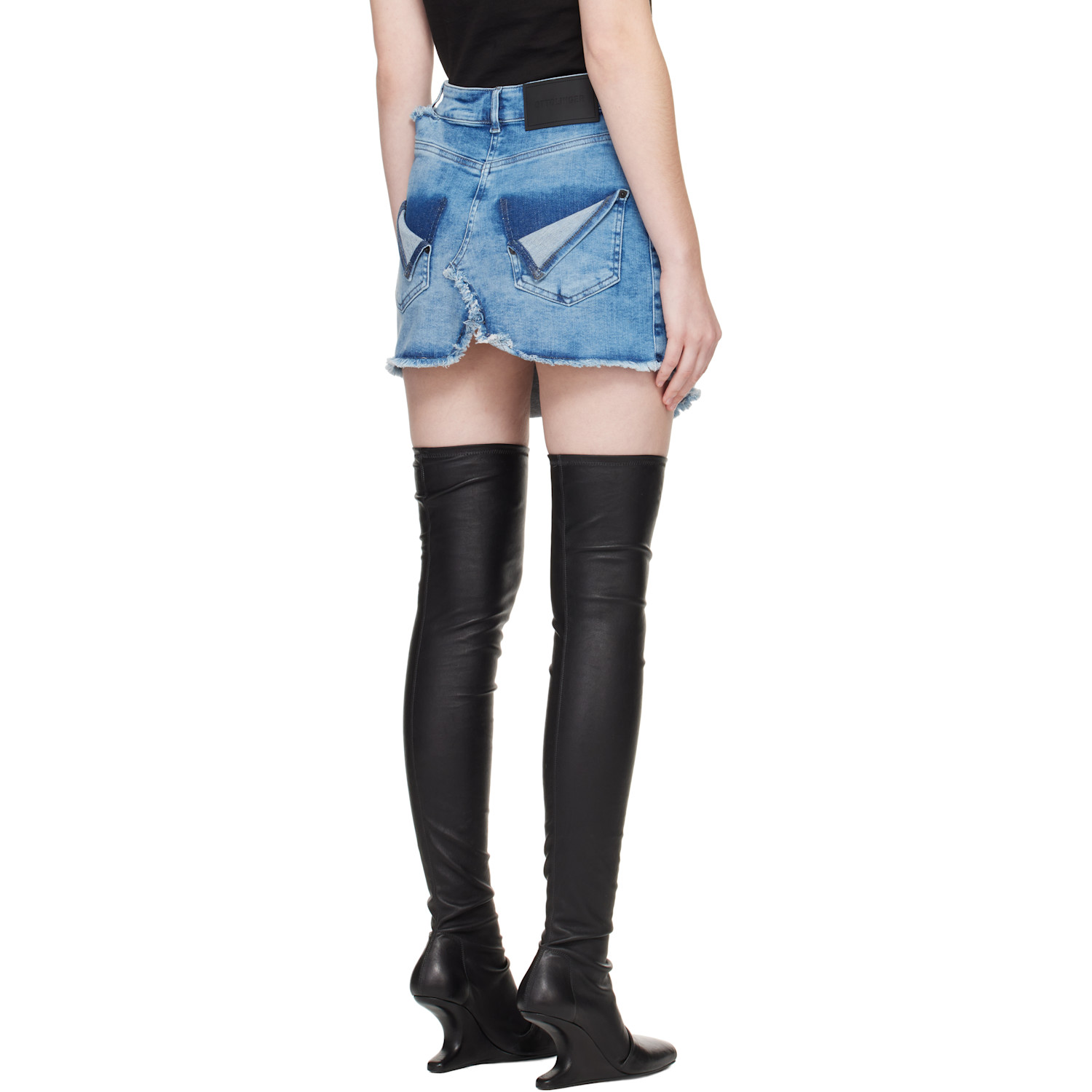  Ottolinger Blue Reversed Denim Miniskirt 