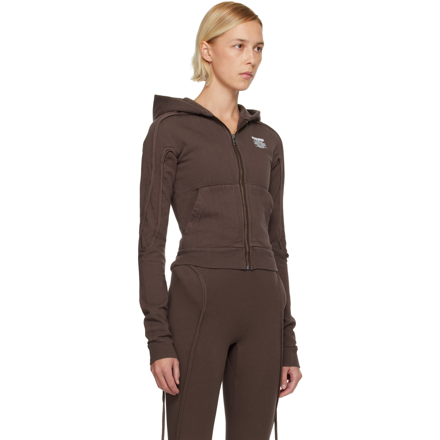  Ottolinger Brown Fitted Zip Hoodie 