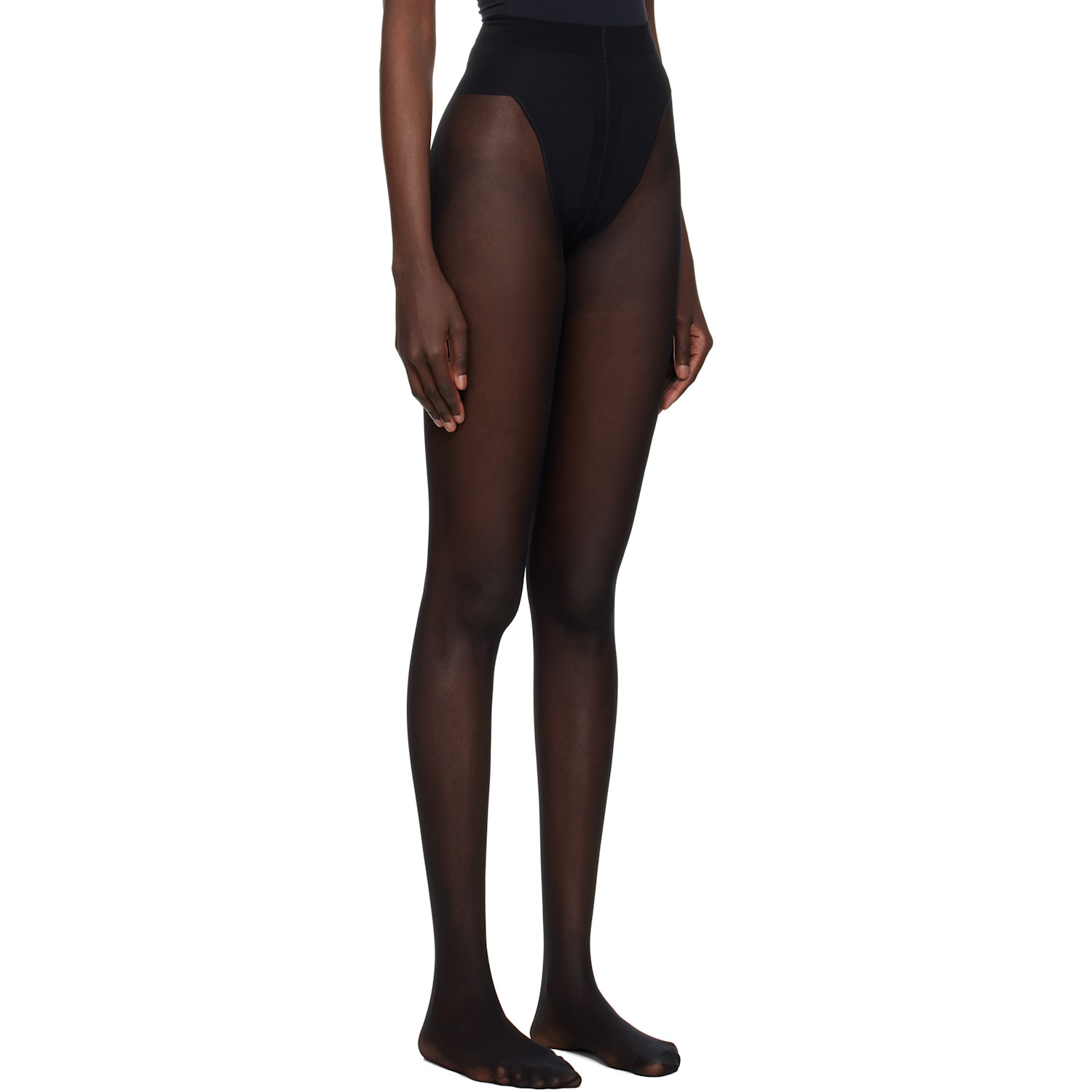 Wolford Black Individual 10 Back Seam Tights 