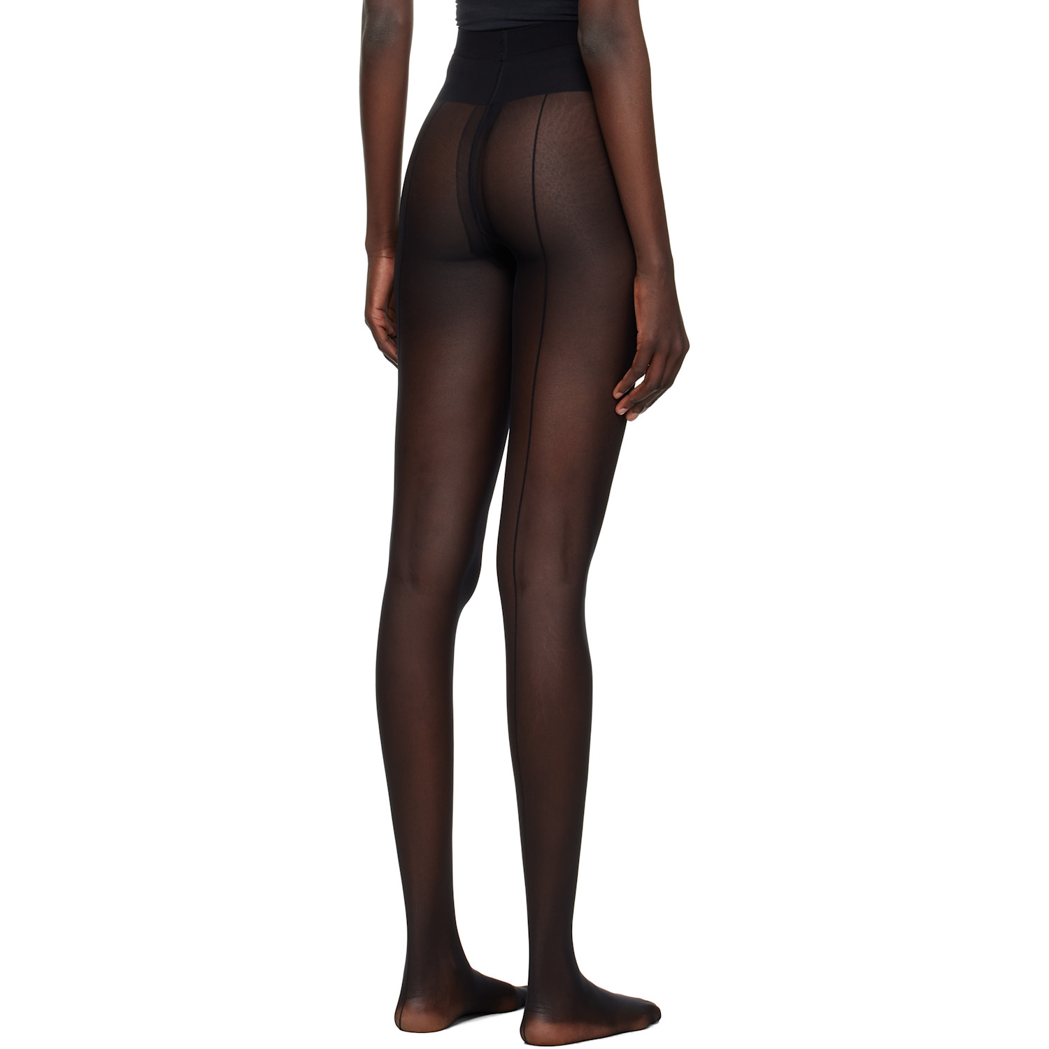  Wolford Black Individual 10 Back Seam Tights 