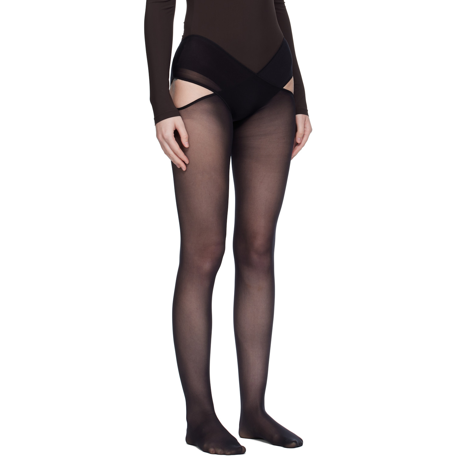  Wolford Black Individual 12 Stay-hip Tights 