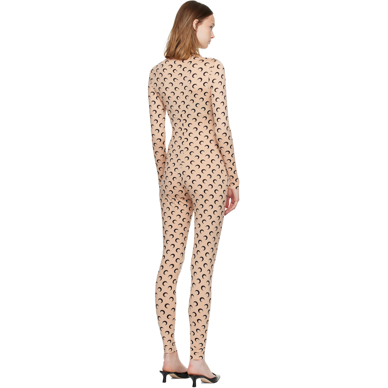  Marine Serre Tan Recycled Jersey Moon Catsuit 
