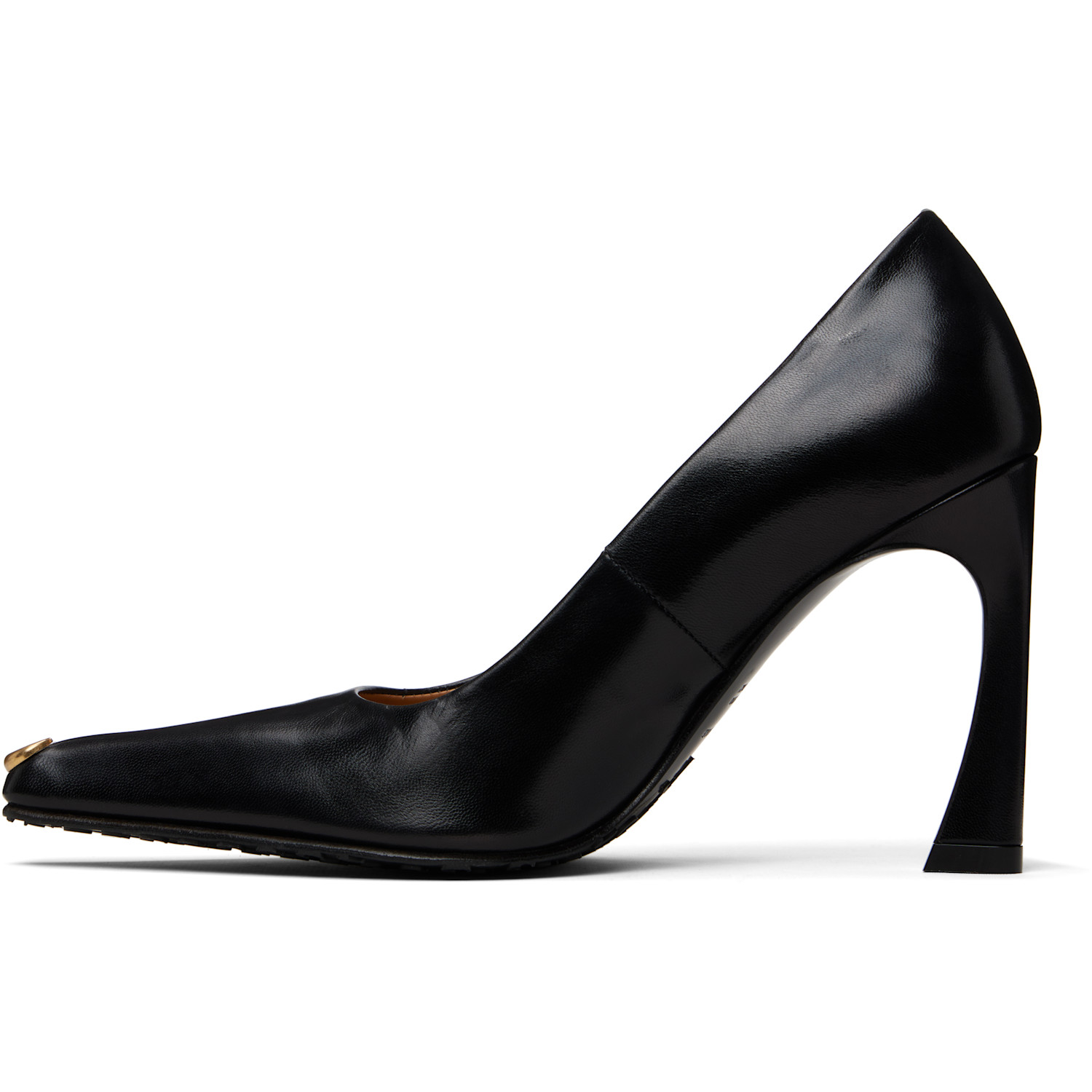  Marine Serre Black Smooth Leather Ms Kiss Heels 