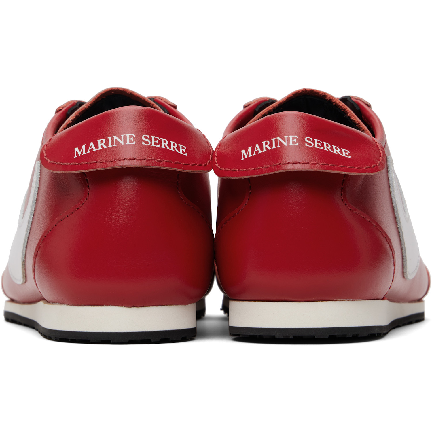  Marine Serre Ssense Exclusive Red Matte Leather Ms Astra Sneakers 