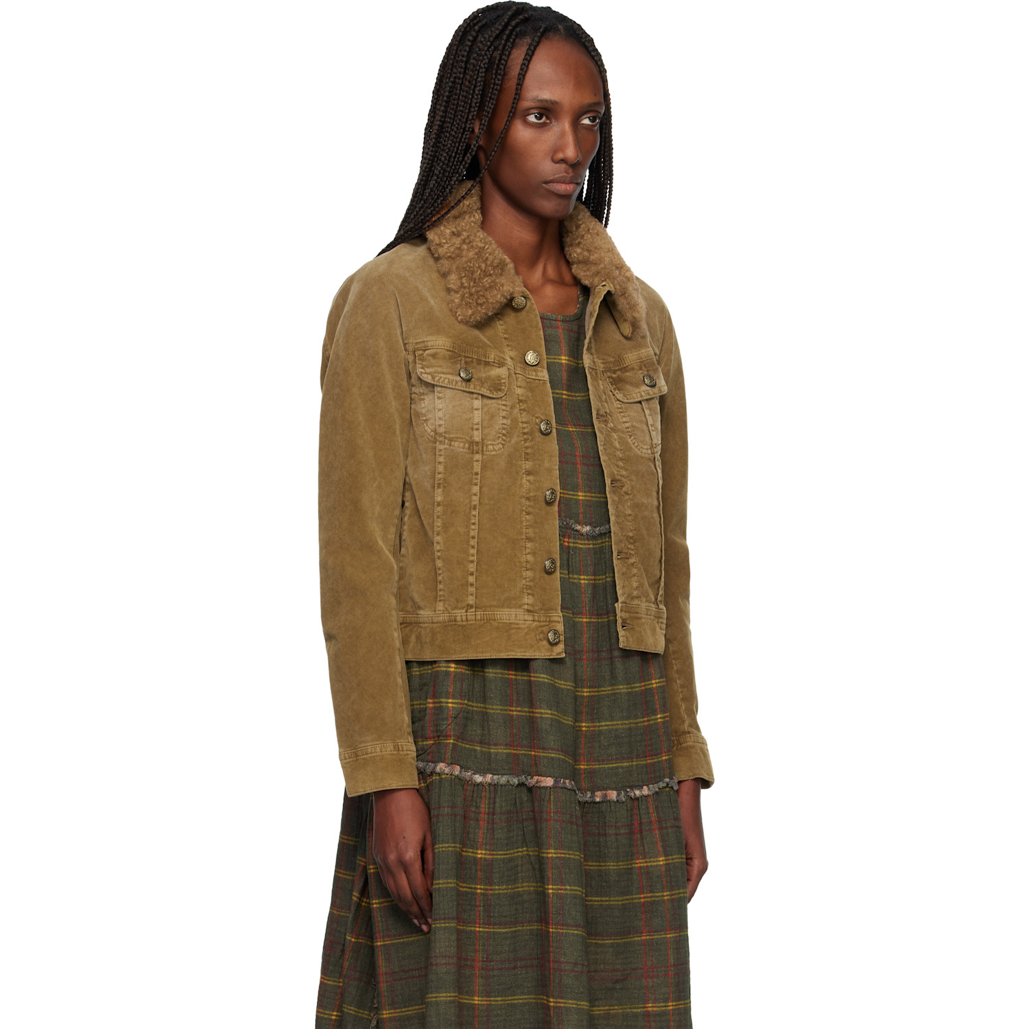  R13 Khaki Skinny Trucker Jacket 