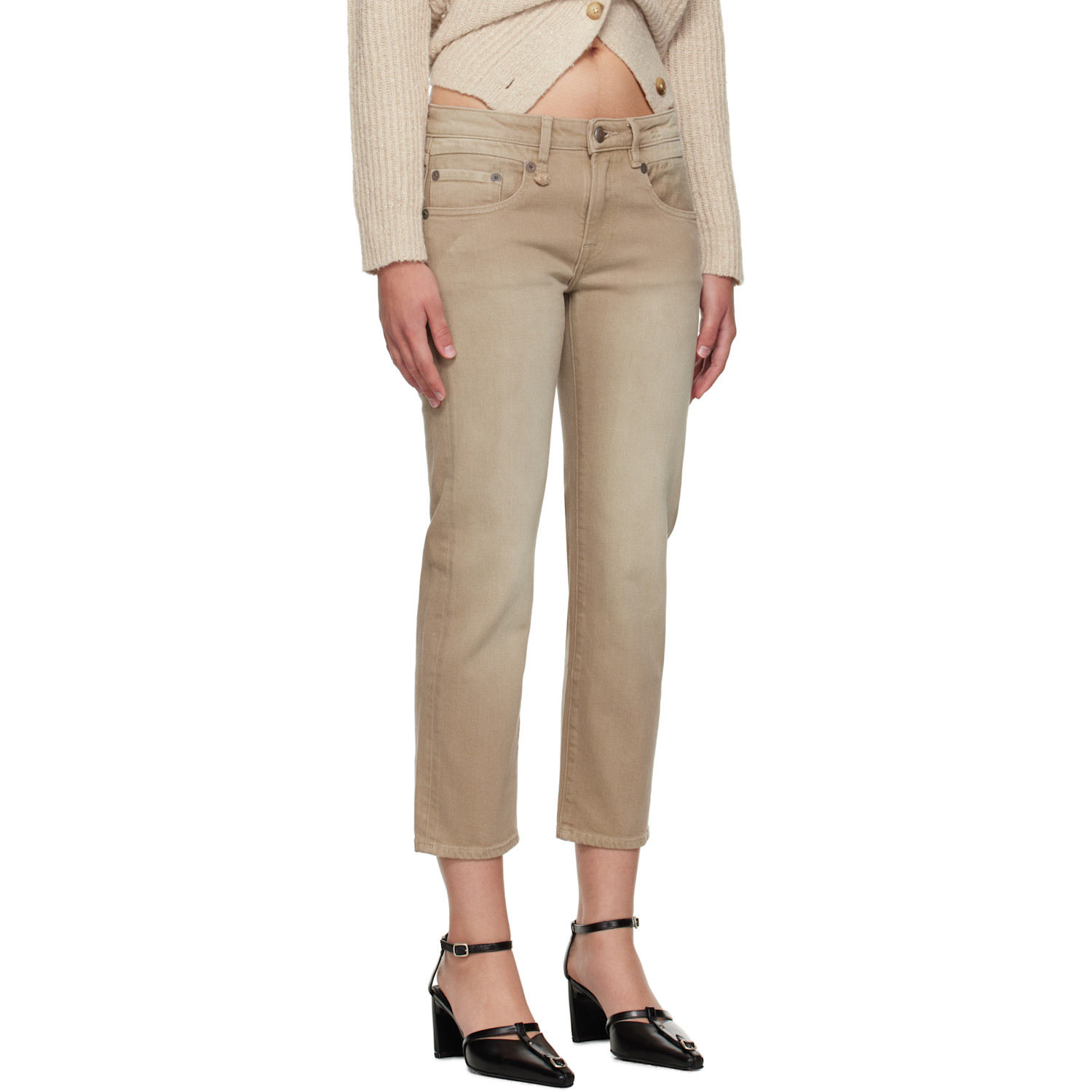  R13 Tan Boy Straight Jeans 