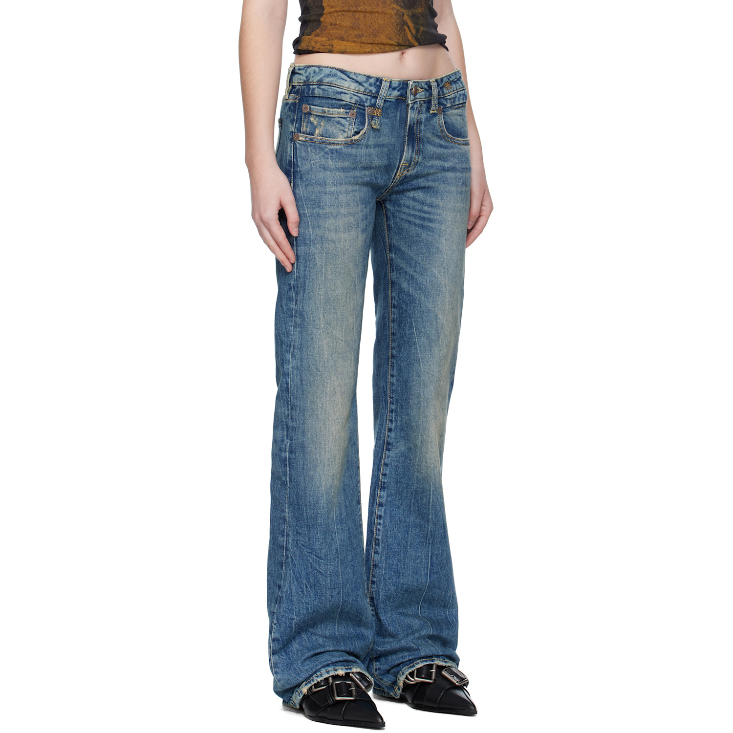  R13 Blue Boy Flare Jeans 