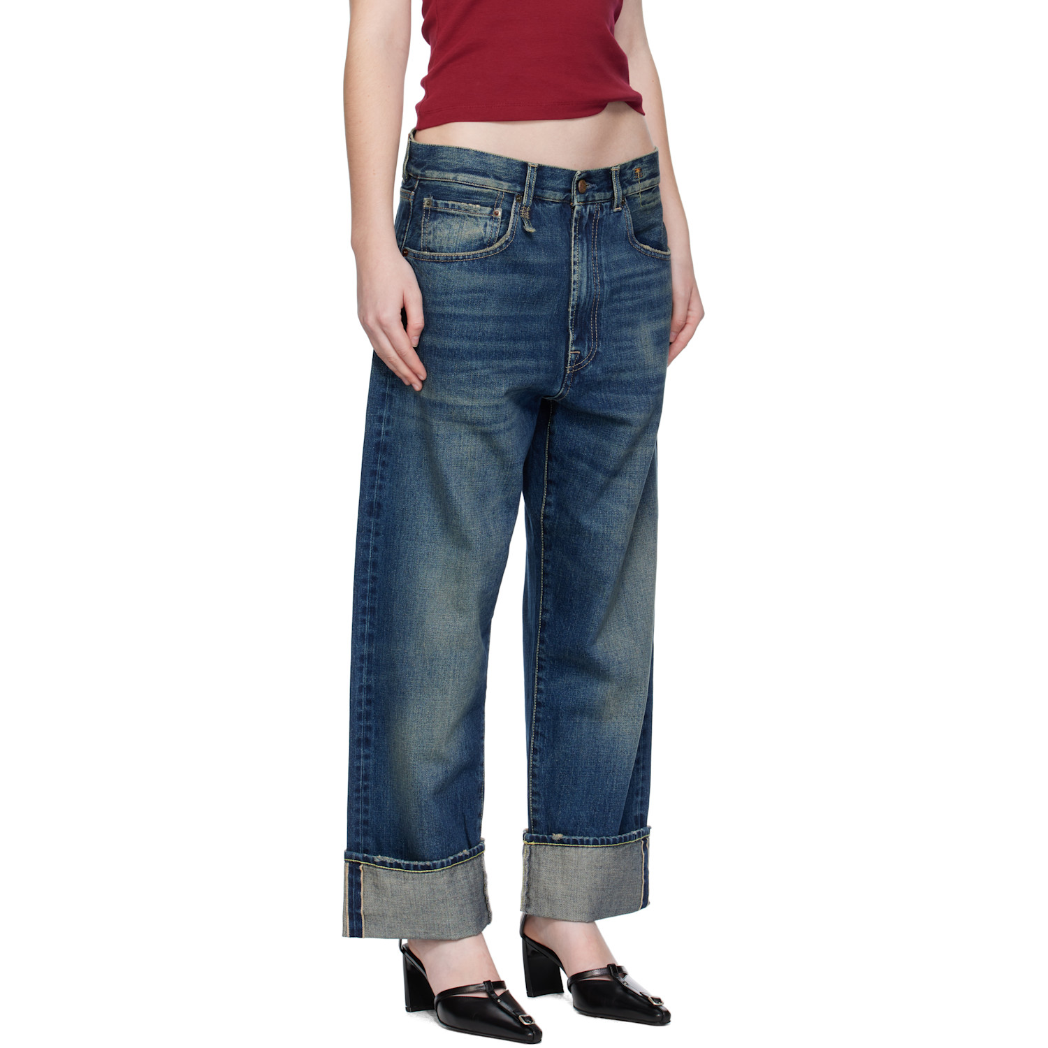  R13 Blue Cuffed X-bf Jeans 