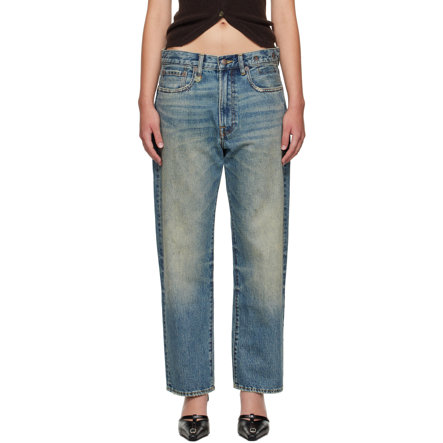 R13 SSENSE Exclusive Blue Boyfriend Jeans
