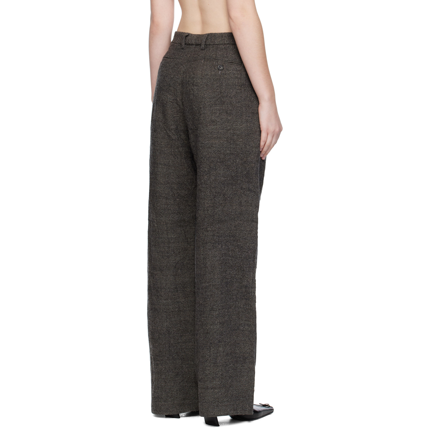 R13 Gray Wide Leg Trousers 