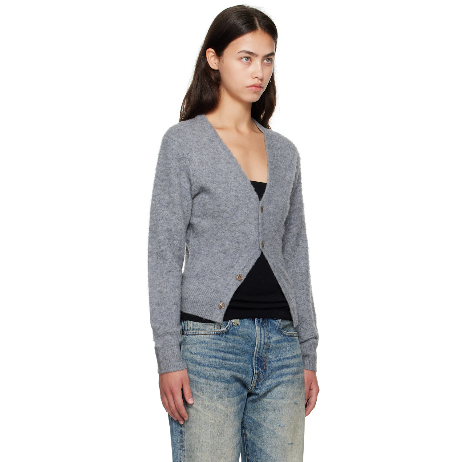  R13 Gray Split Hem Cardigan 
