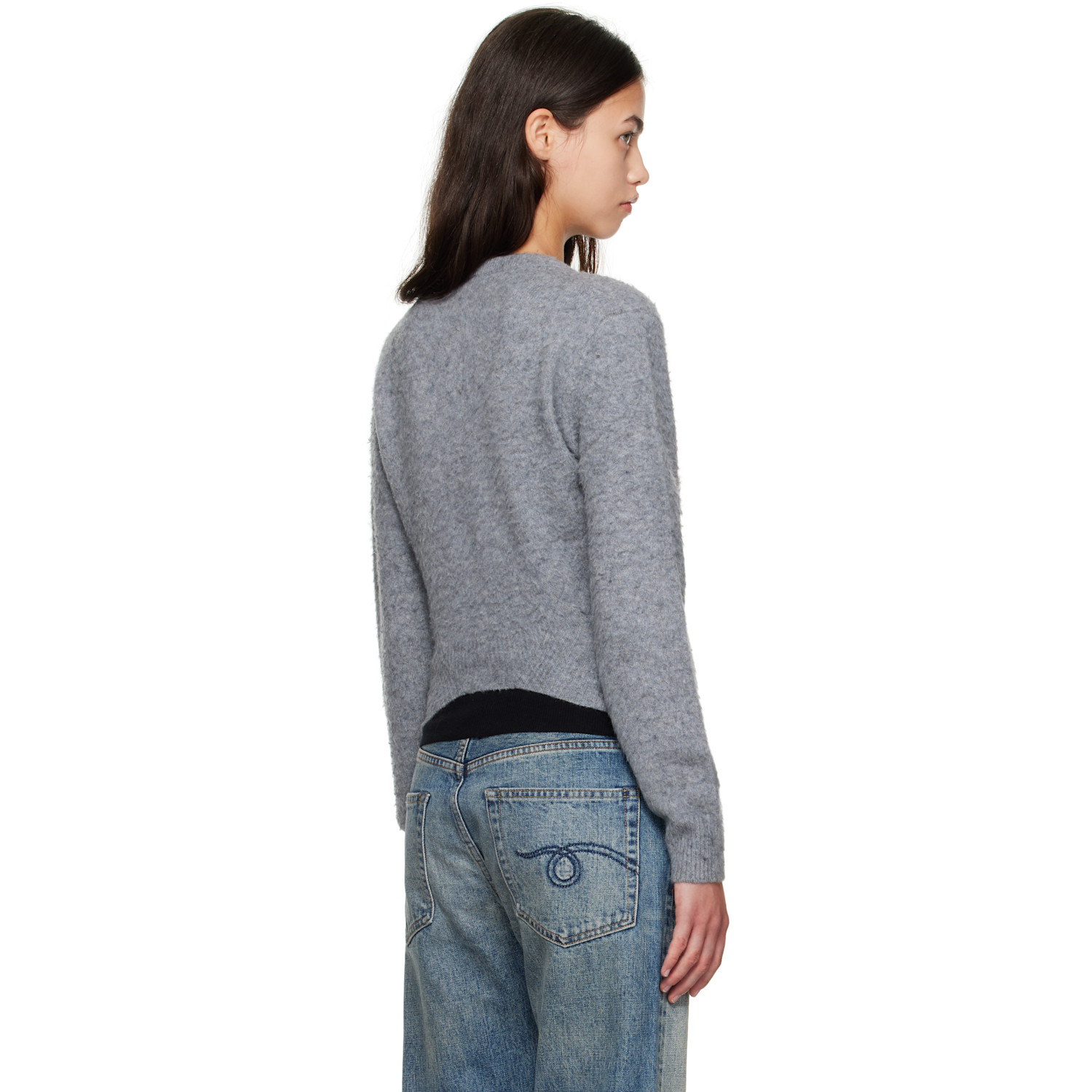  R13 Gray Split Hem Cardigan 