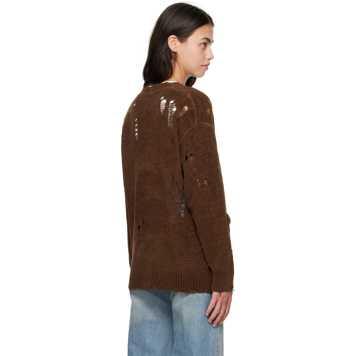  R13 Brown Chenille Boyfriend Cardigan 