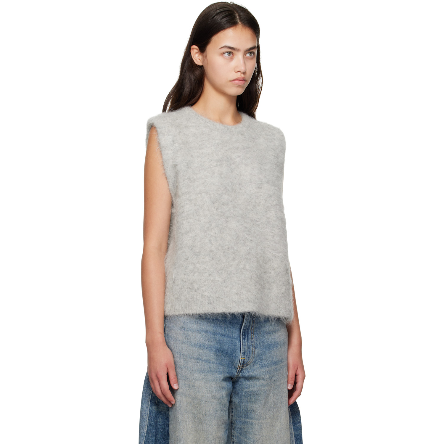  R13 Gray Deep Armhole Vest 