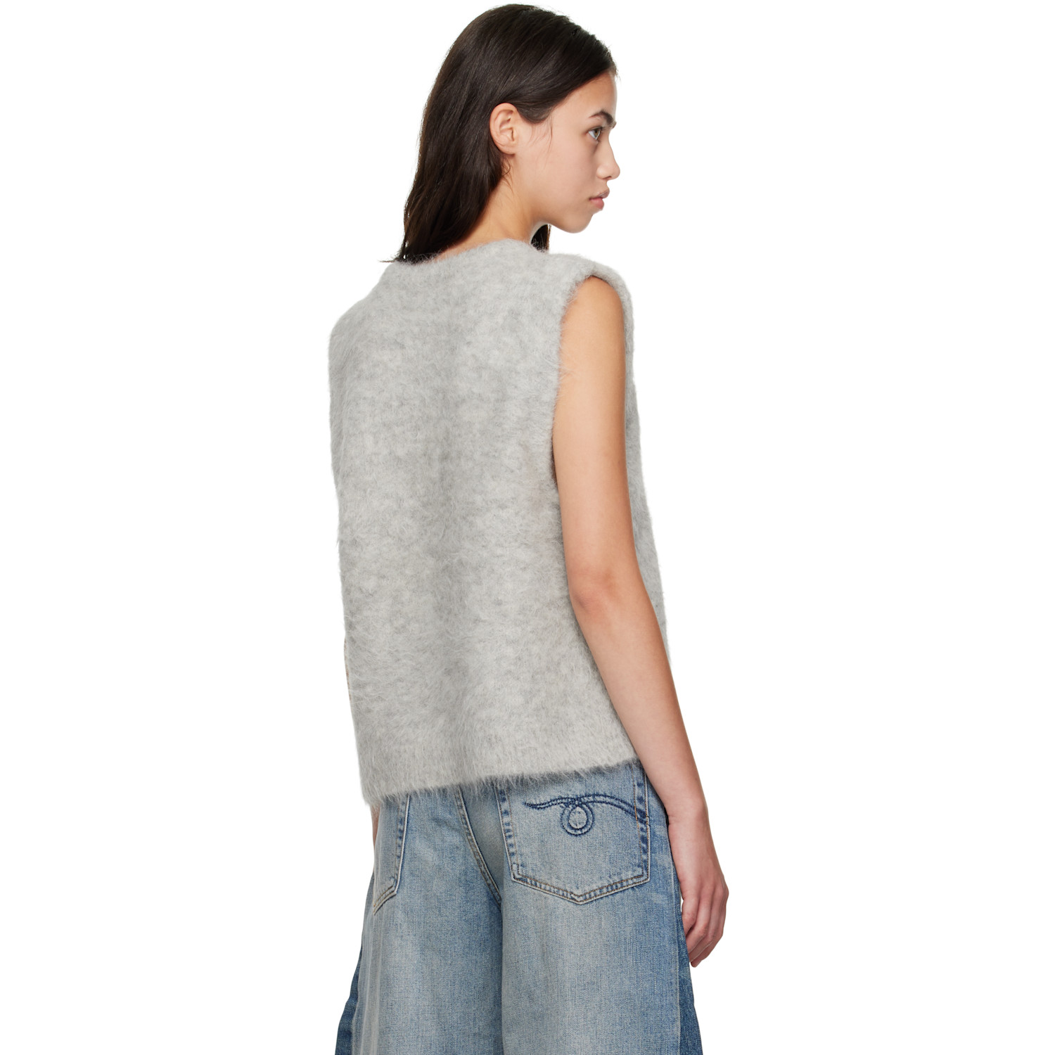  R13 Gray Deep Armhole Vest 