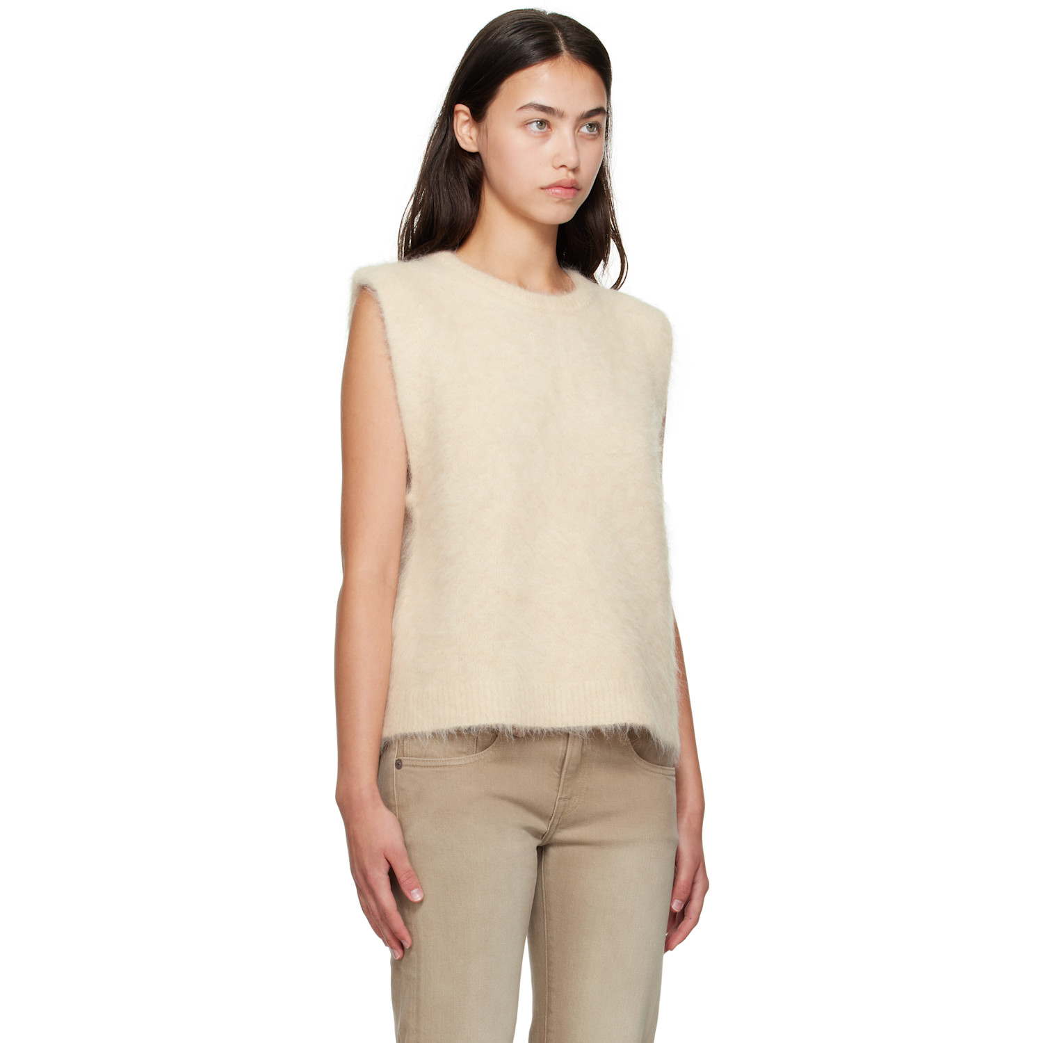  R13 Beige Deep Armhole Vest 