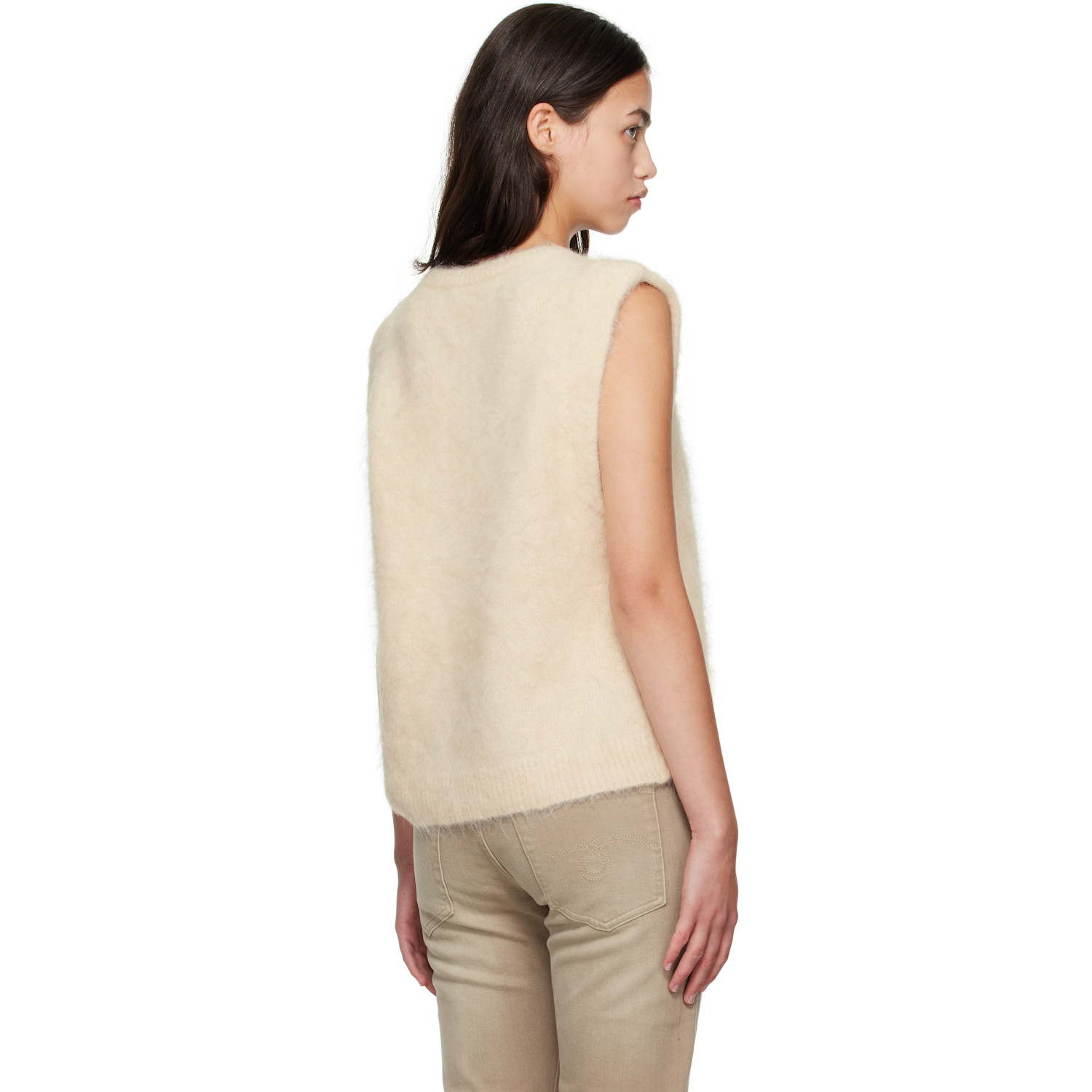  R13 Beige Deep Armhole Vest 