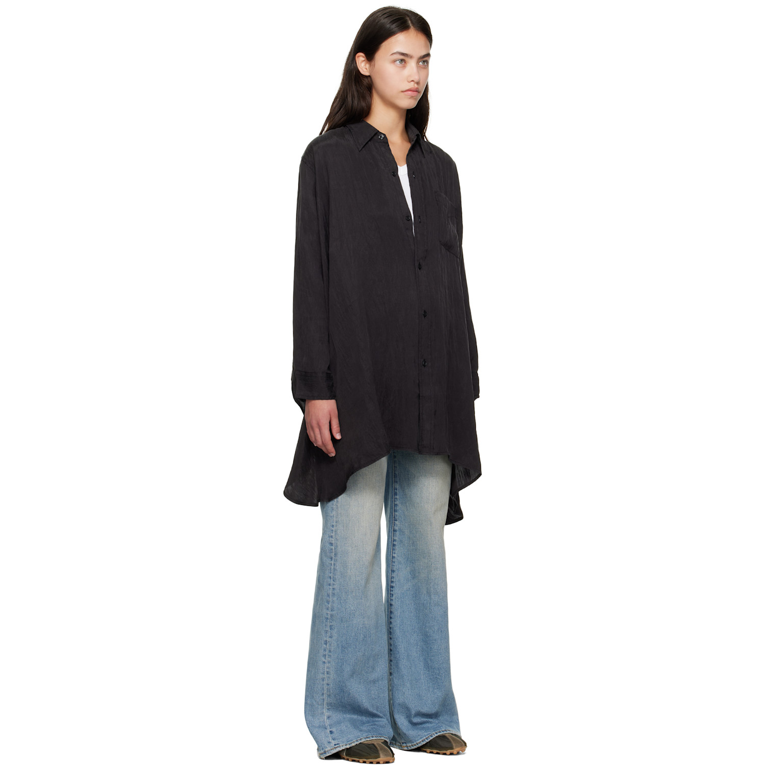  R13 Black Draped Front Shirt 