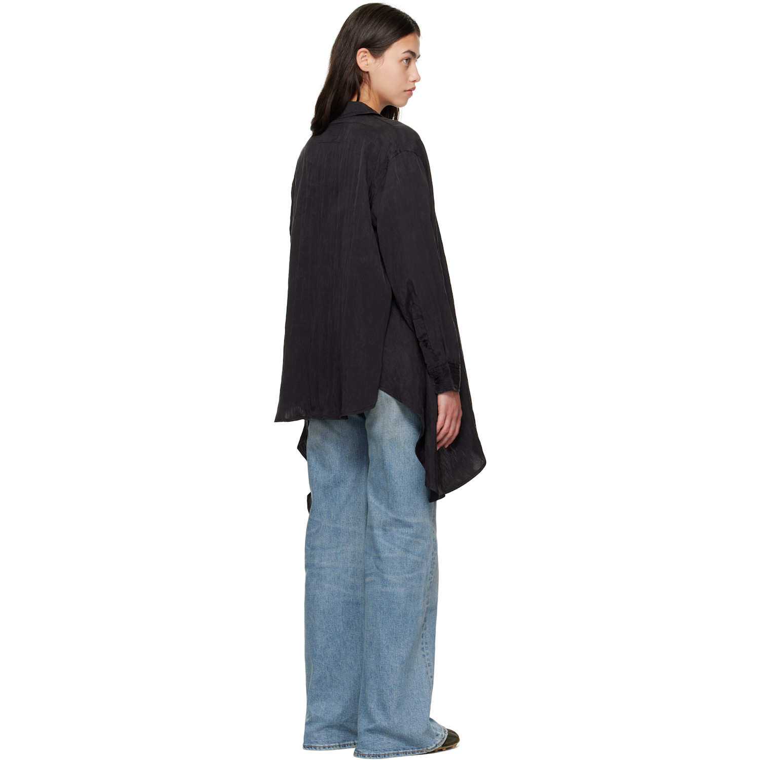  R13 Black Draped Front Shirt 