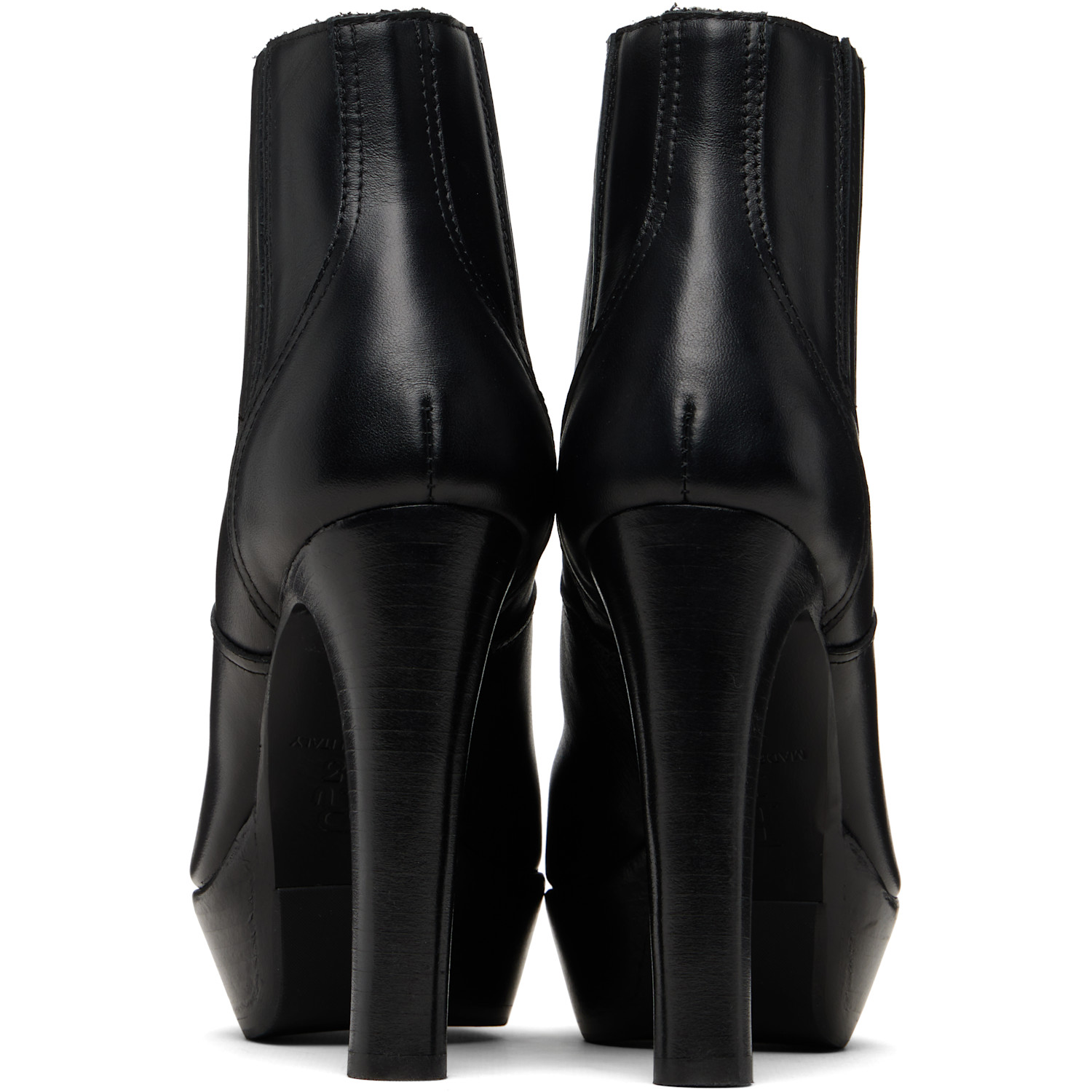  R13 Black Pointy Toe Platform Heeled Ankle Boots 