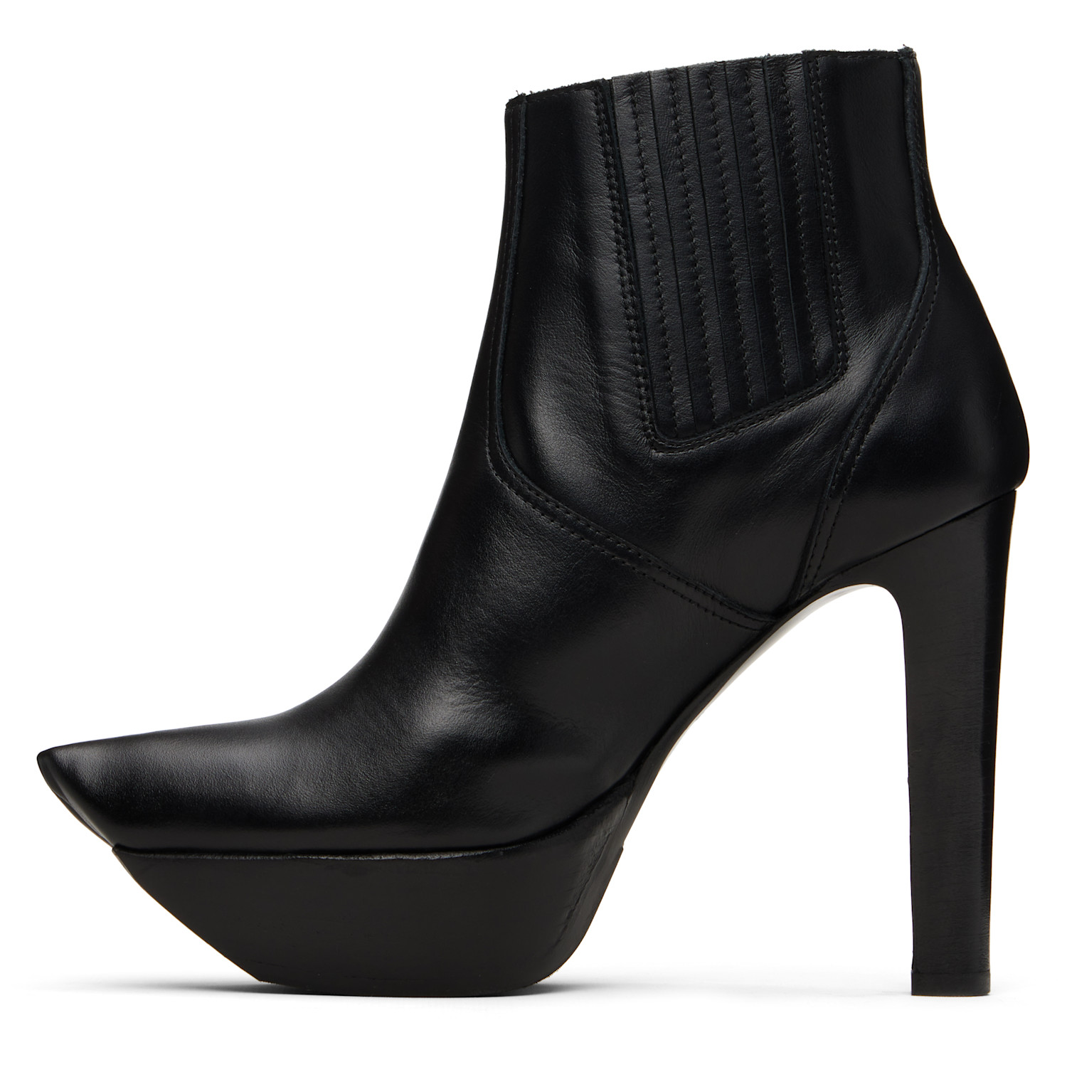  R13 Black Pointy Toe Platform Heeled Ankle Boots 