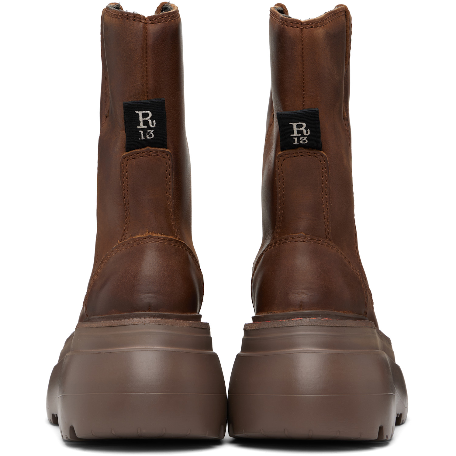  R13 Ssense Exclusive Brown Chunky Workwear Boots 