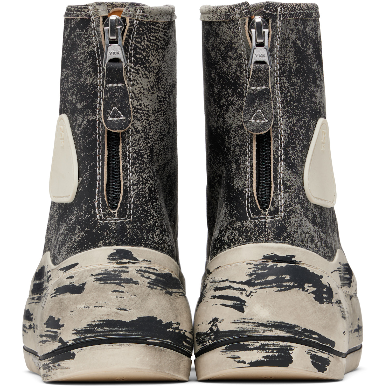  R13 Gray & Black Distressed Tall Kurt Sneakers 