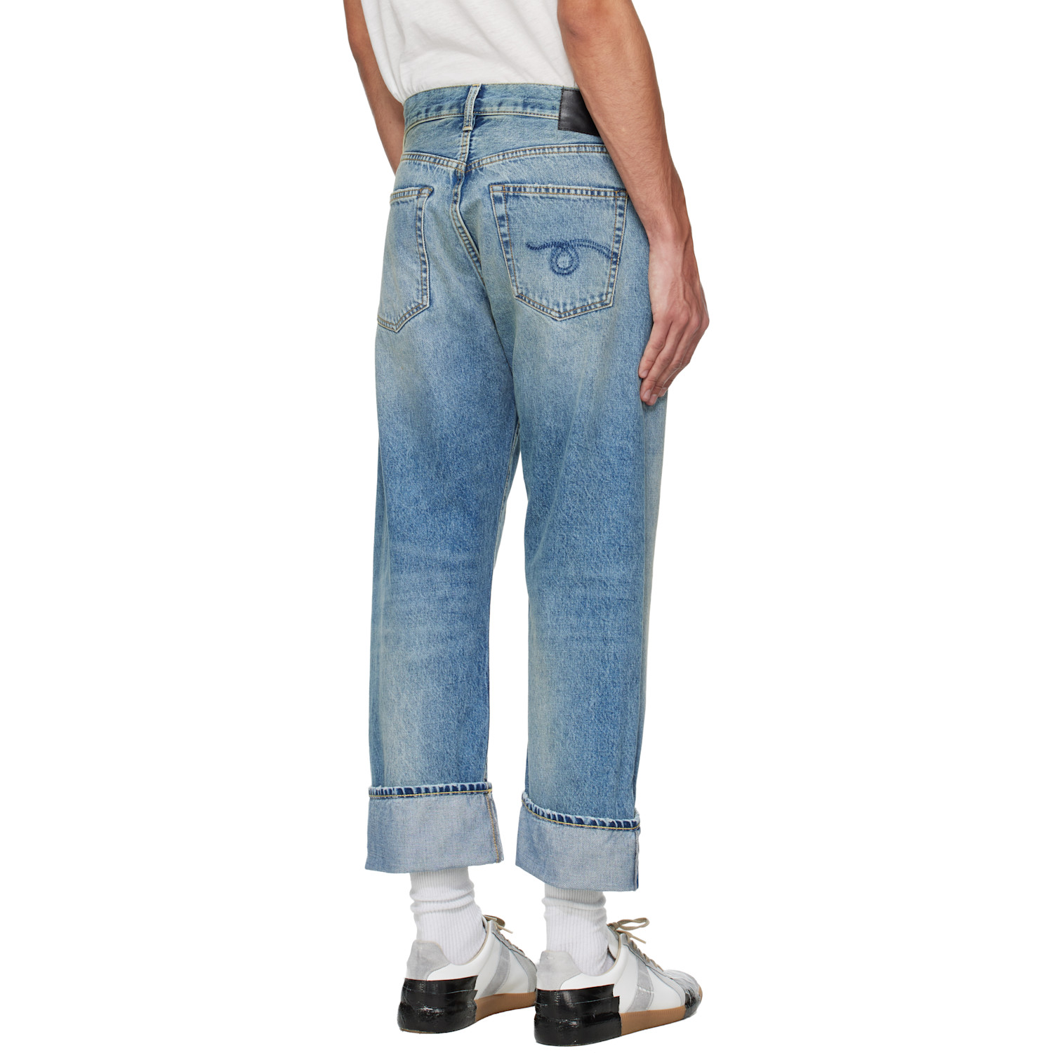  R13 Blue Cuffed X-boyfriend Jeans 