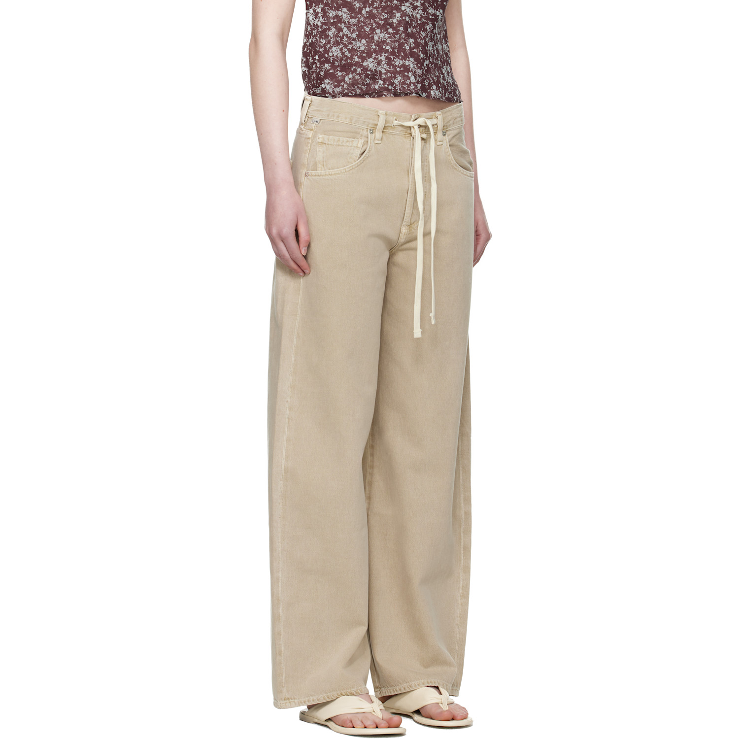  Citizens Of Humanity Beige Brynn Drawstring Jeans 