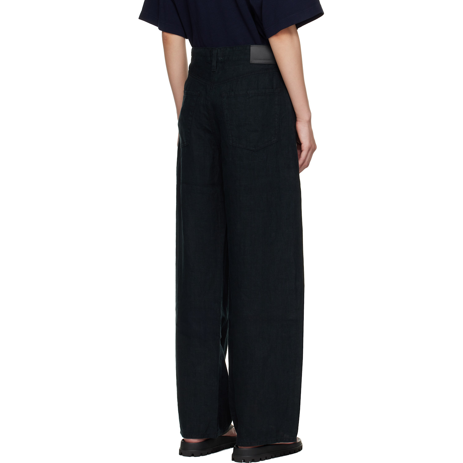  Citizens Of Humanity Black Brynn Linen Trousers 