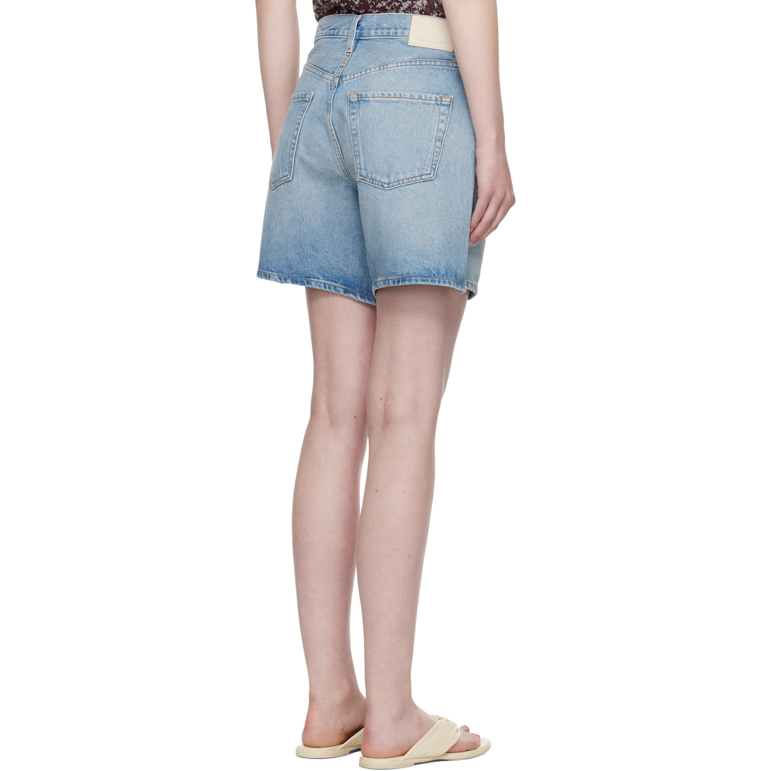  Citizens Of Humanity Blue Brynn Drawstring Denim Shorts 