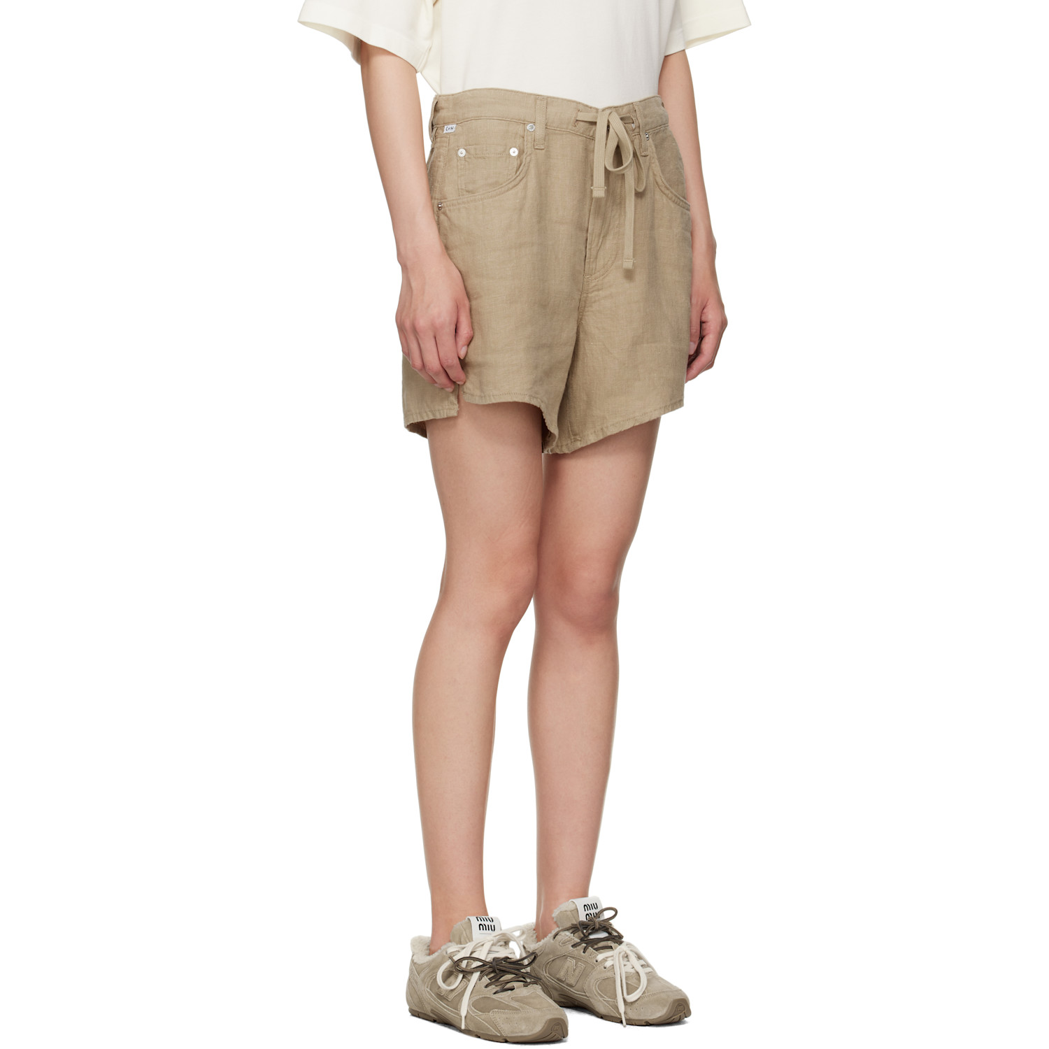  Citizens Of Humanity Khaki Brynn Drawstring Shorts 