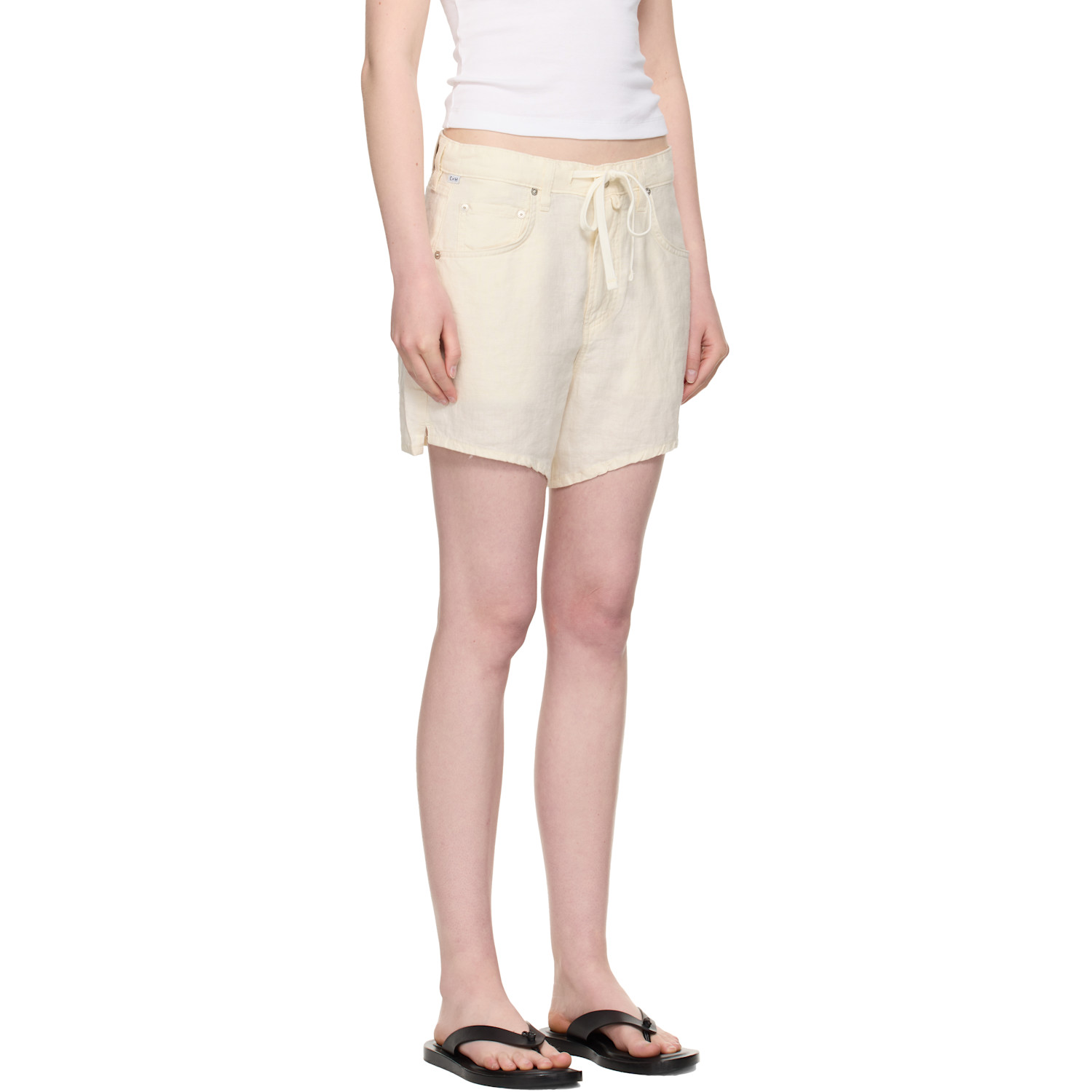  Citizens Of Humanity Beige Brynn Linen Shorts 