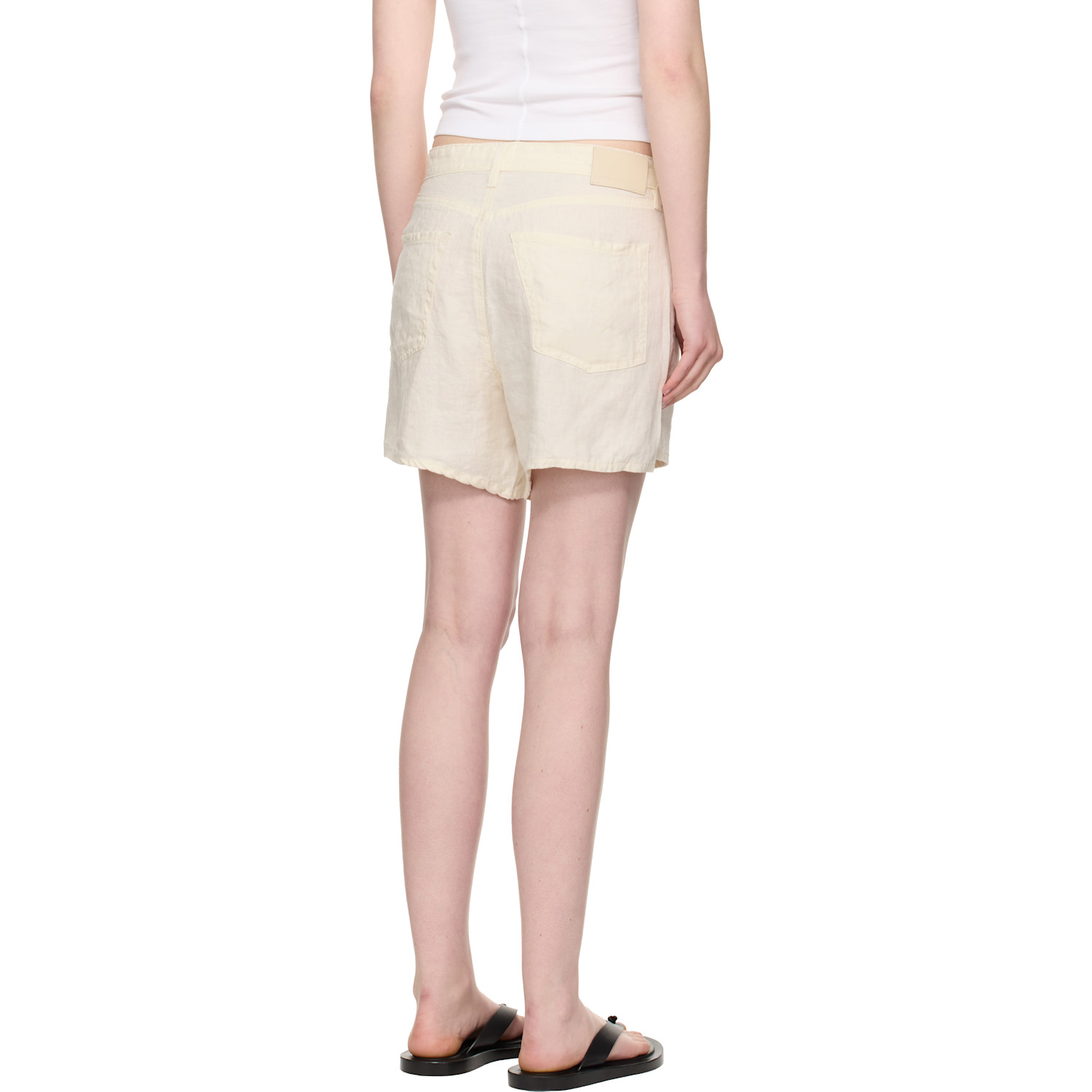  Citizens Of Humanity Beige Brynn Linen Shorts 