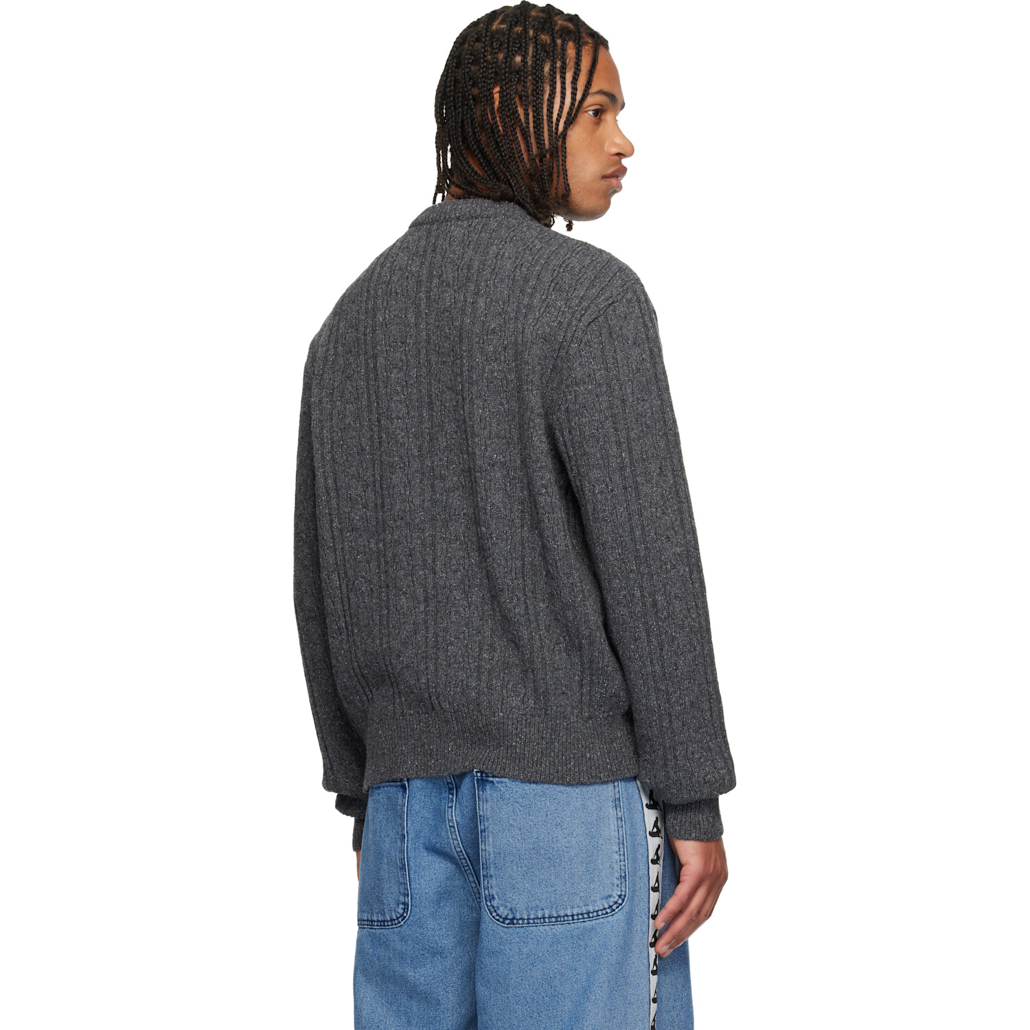  Carne Bollente Gray Patchwork Love Affair Sweater 