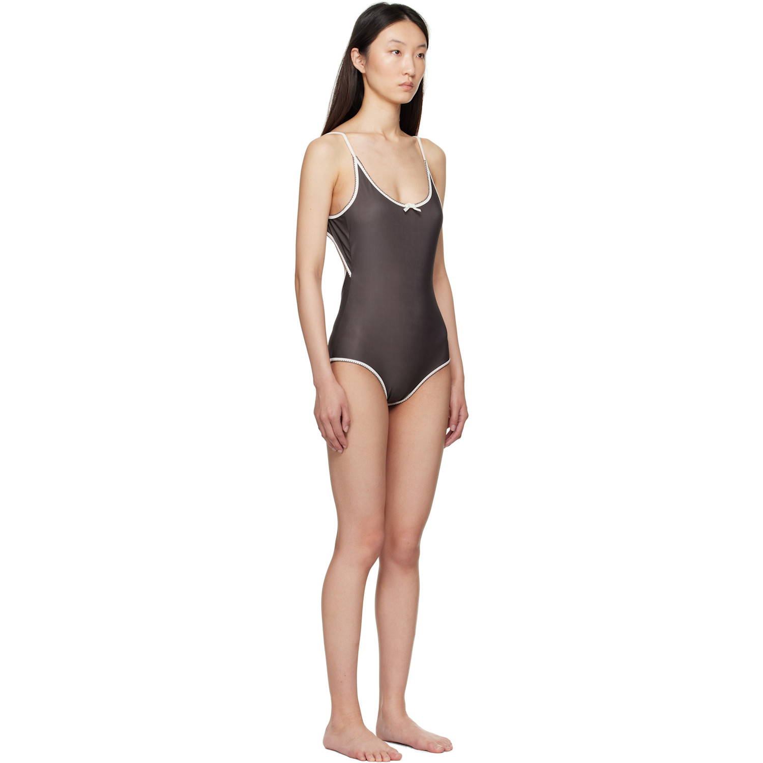 Caro Editions Brown Bellini Bikini Edition Bow Swimsuit 