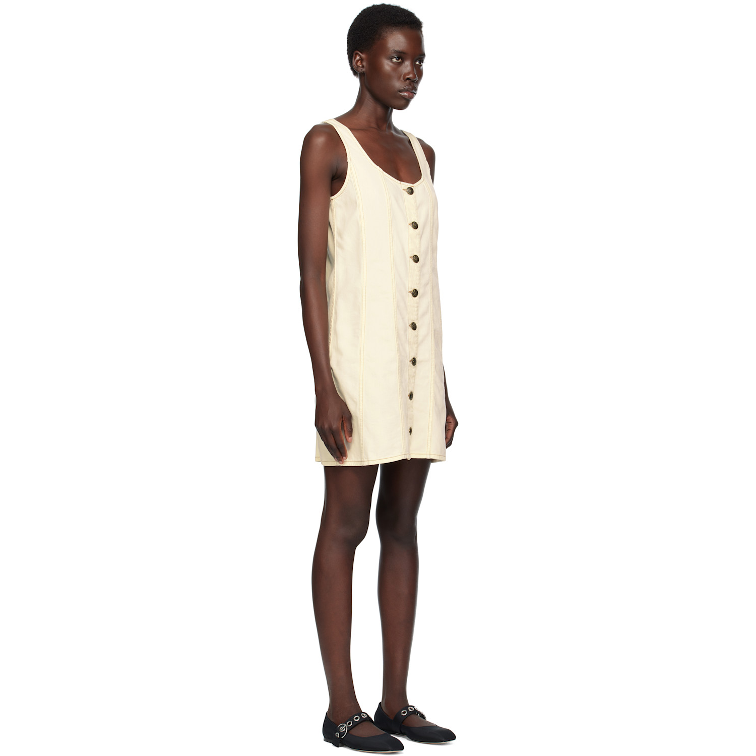  Rag & Bone Beige Laney Denim Minidress 