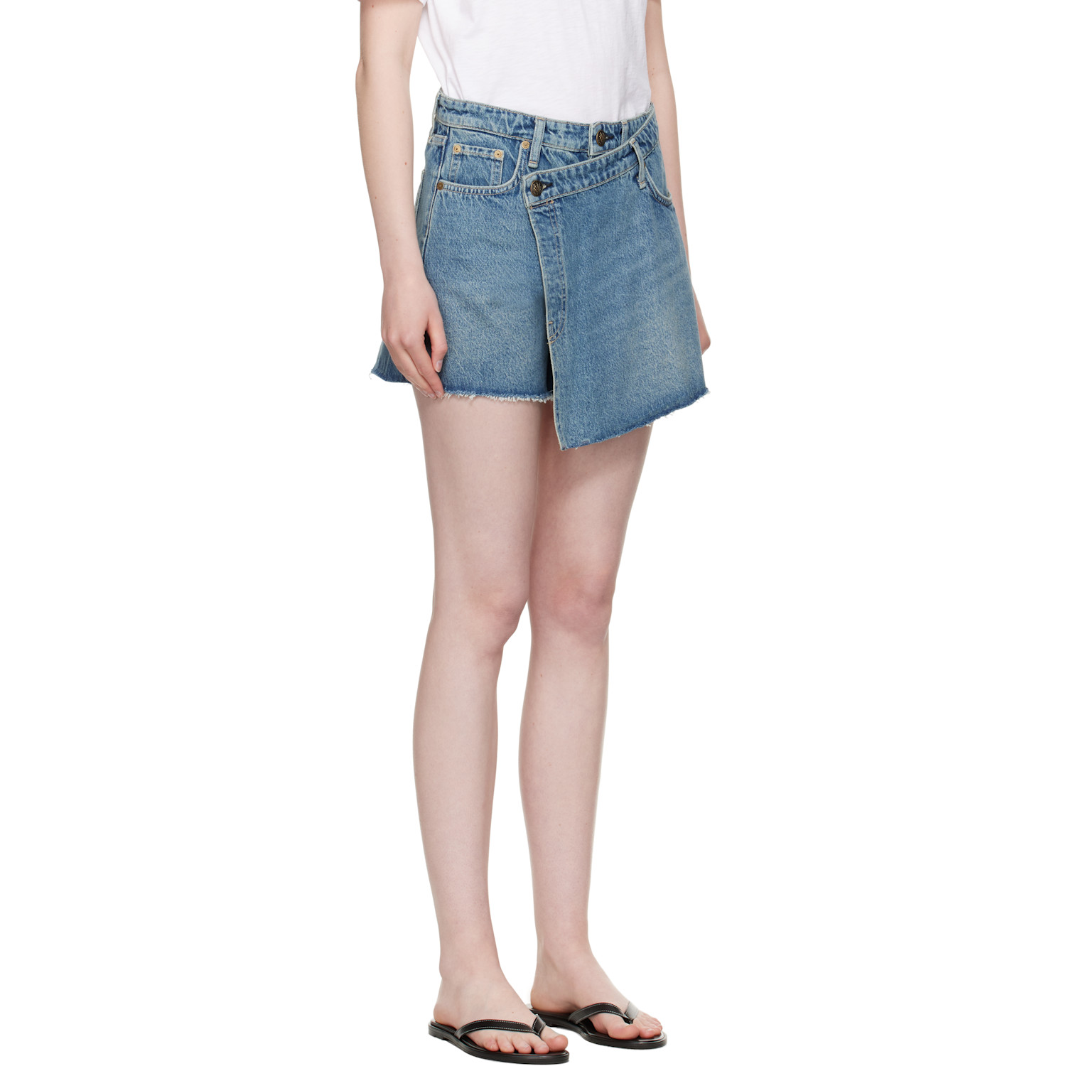  Rag & Bone Blue Belinda Denim Mini Skort 