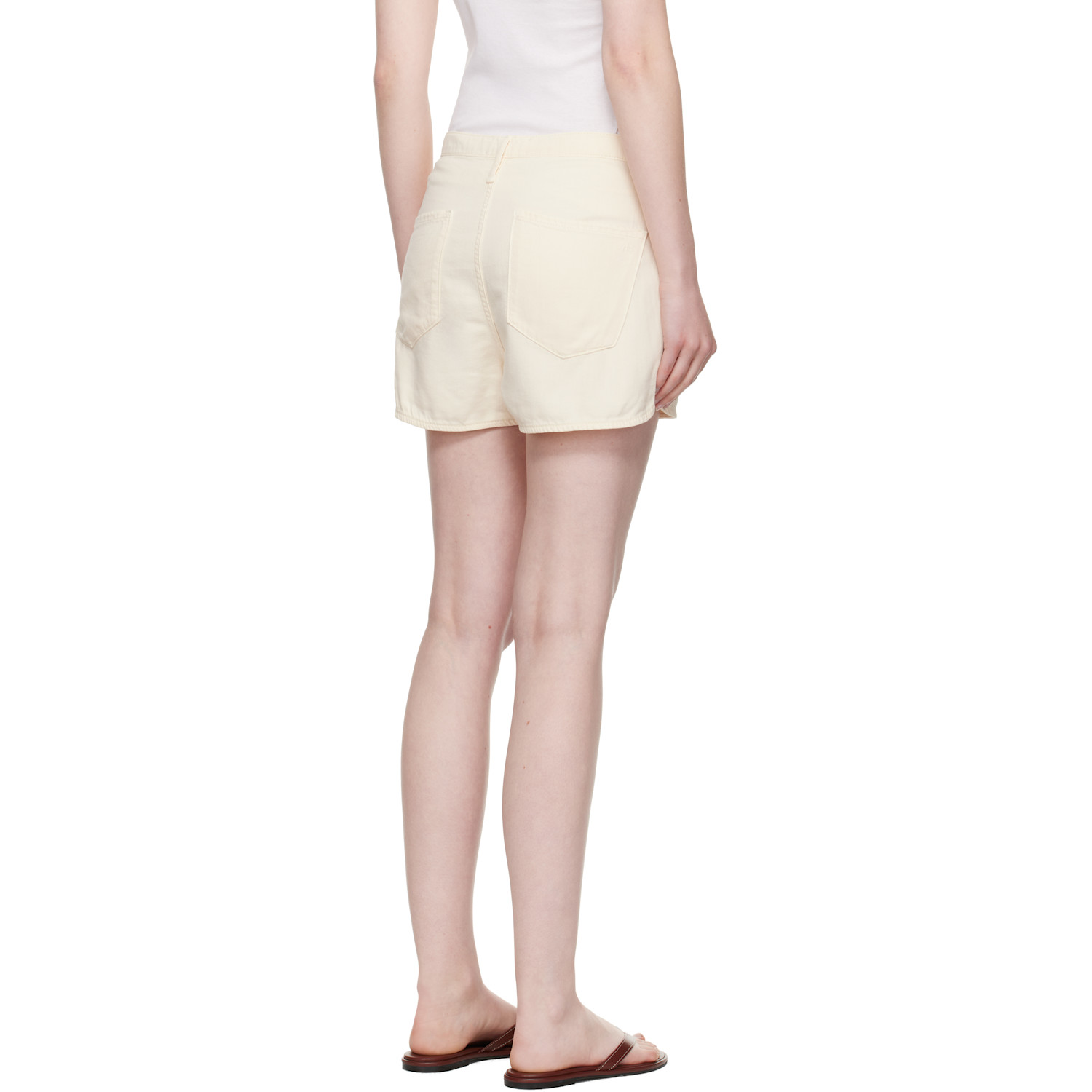  Rag & Bone Off-white Featherweight Nolan Drawstring Denim Shorts 