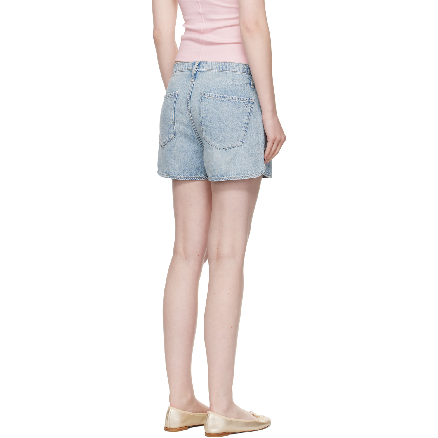  Rag & Bone Blue Ultra Featherweight Nolan Drawstring Denim Shorts 