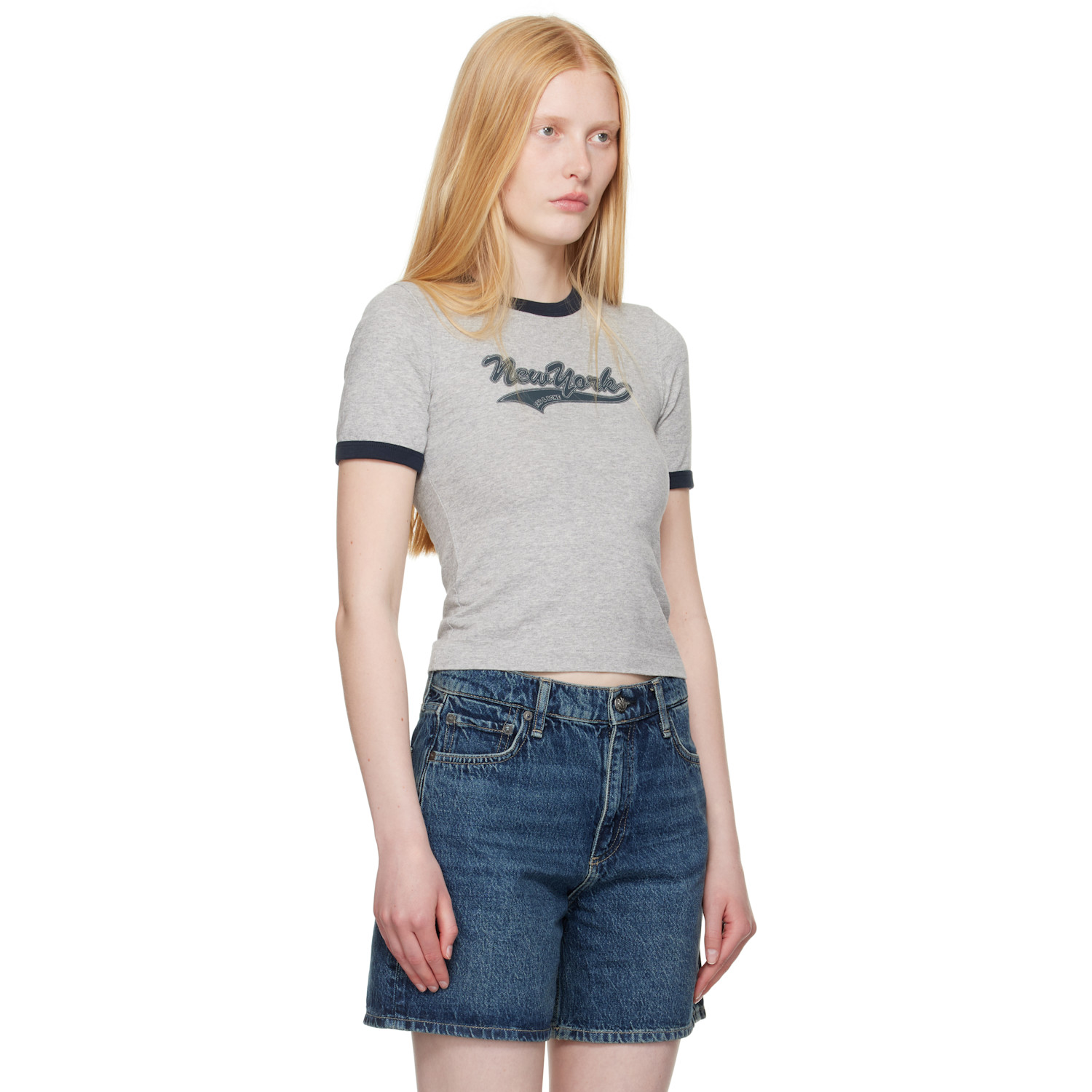  Rag & Bone Gray Mica Ringer T-shirt 