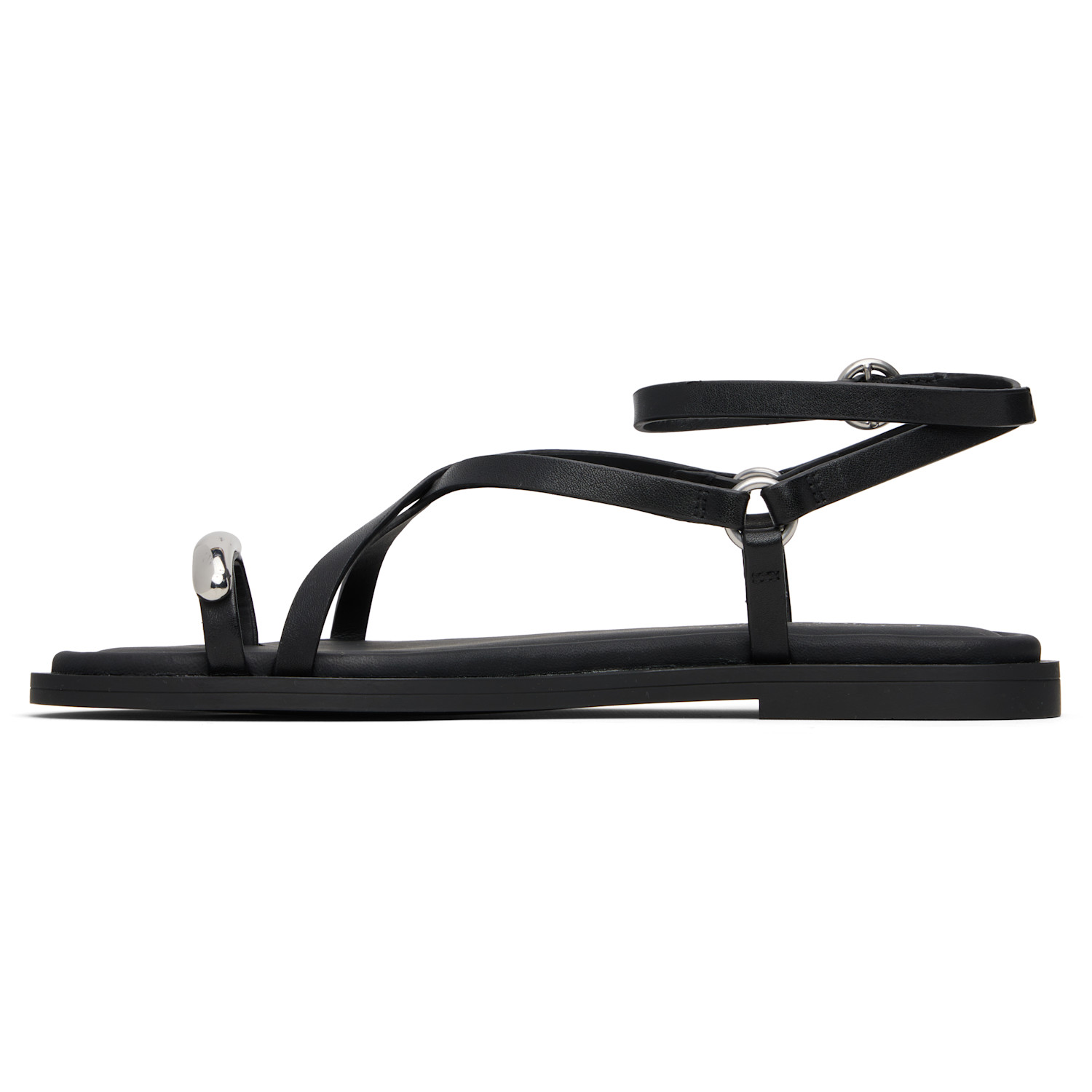  Rag & Bone Black Geo Toe Ring Sandals 