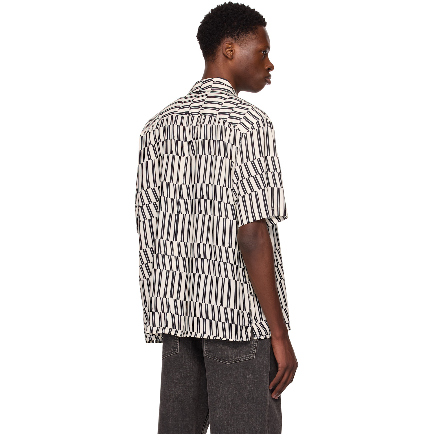  Rag & Bone White & Navy Dalton Printed Shirt 